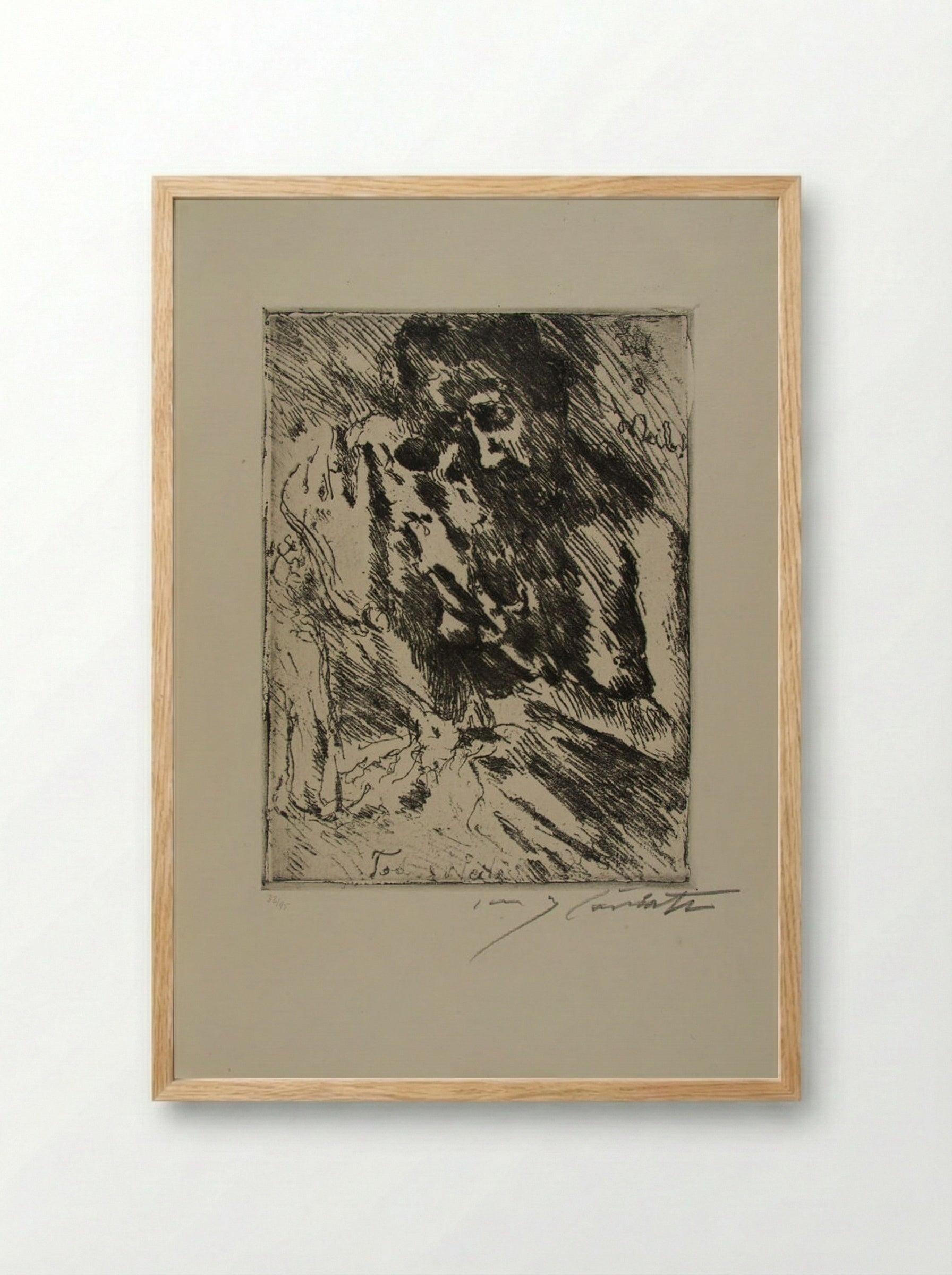 Death and the Woman, from the portfolio Dance of Death - Lovis Corinth - Framed Print Wood
