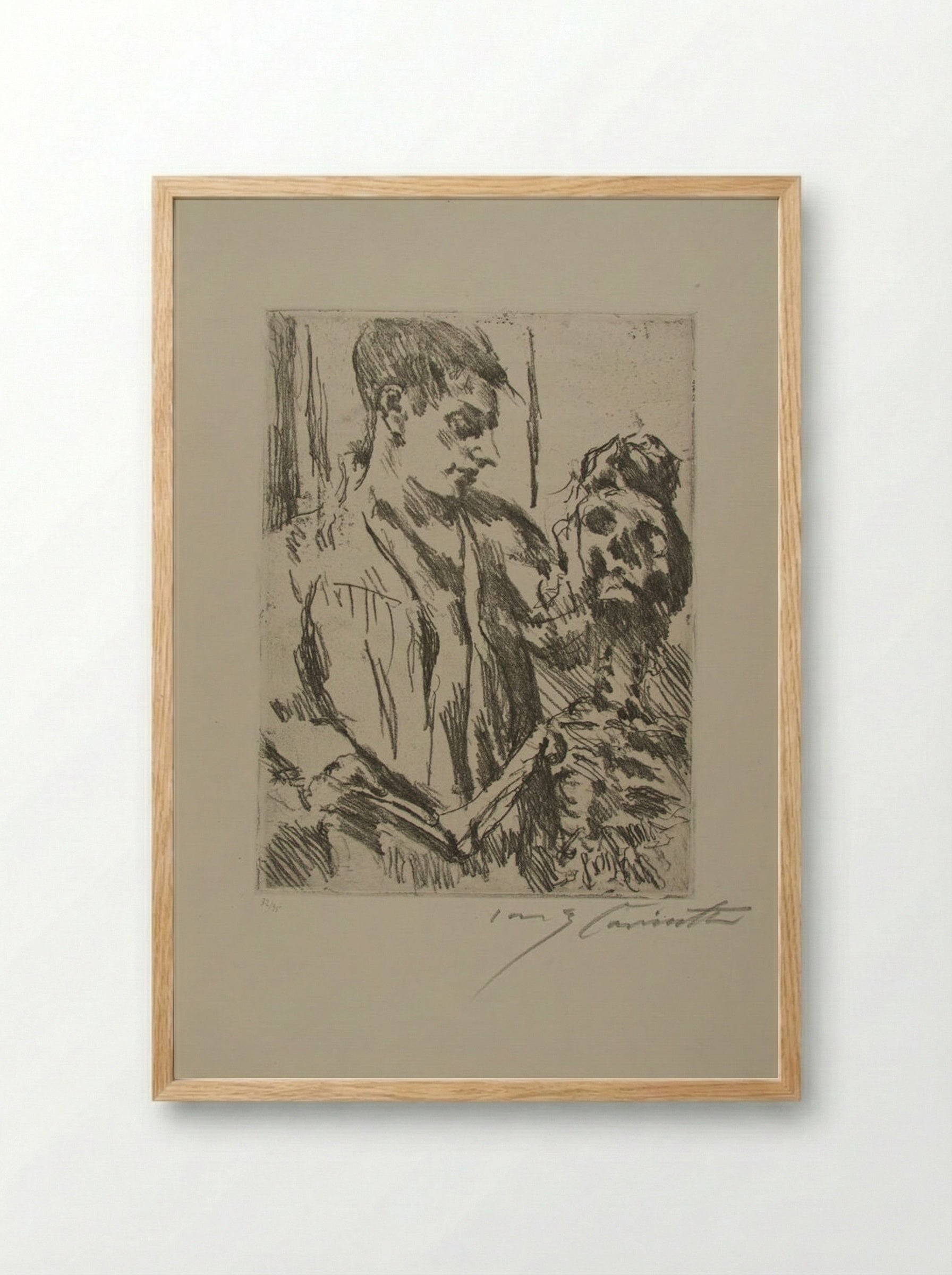 Death and the Youth - Lovis Corinth - Framed Print Wood