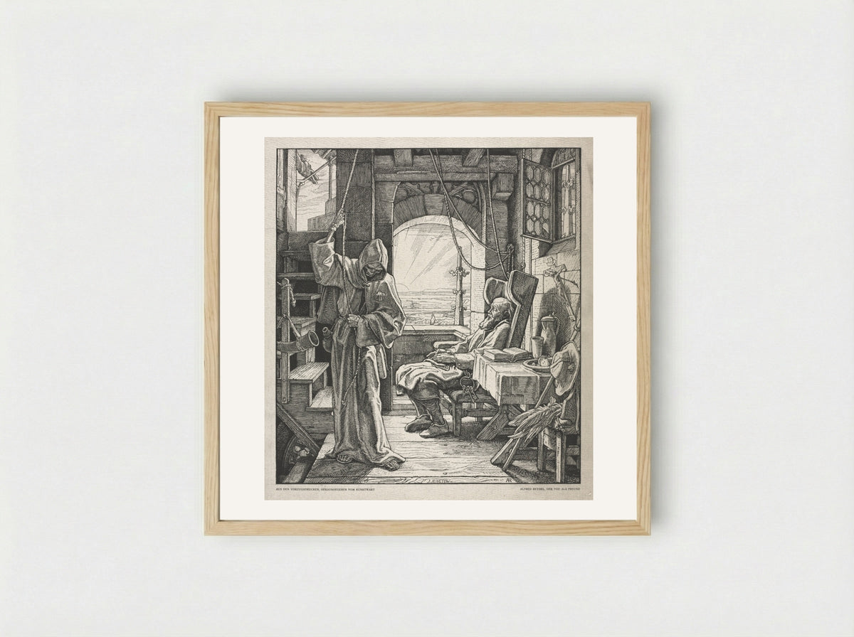 Death as a Friend - Alfred Rethel - Framed Print Wood