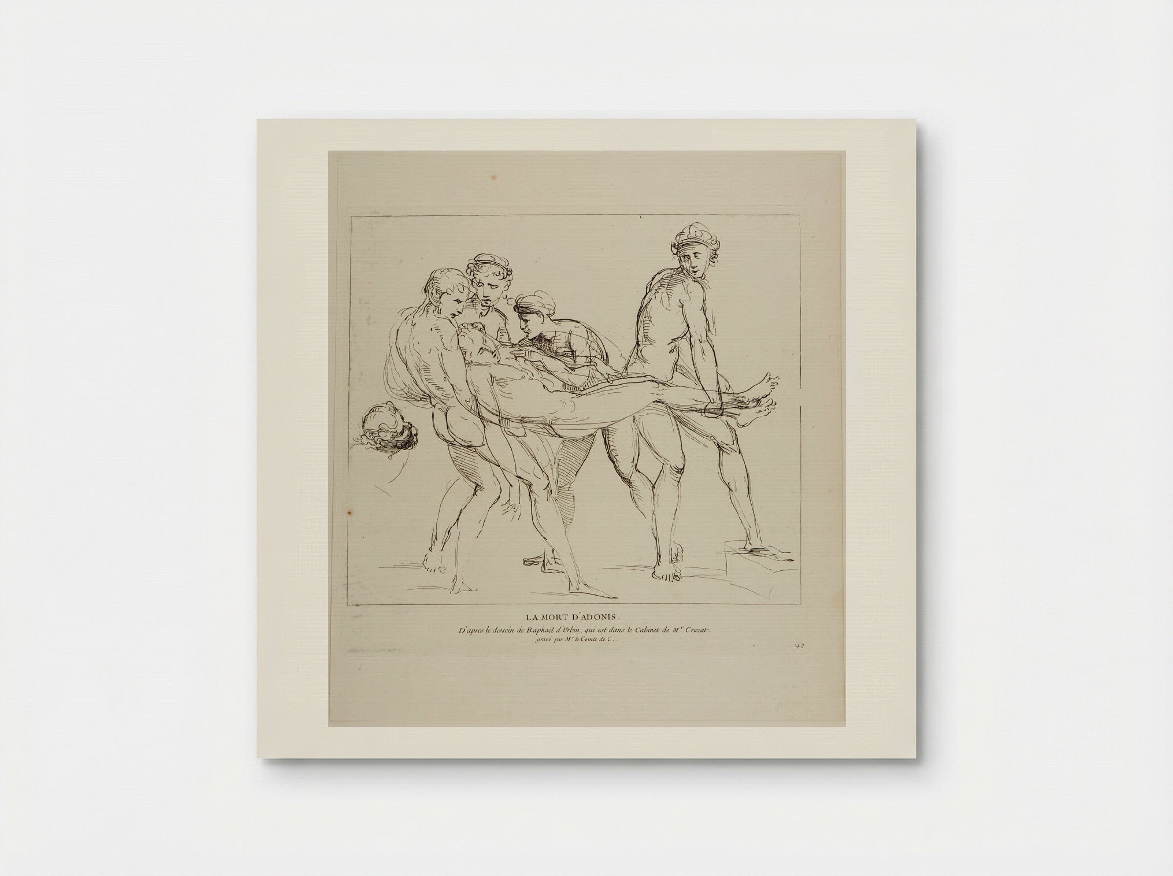 Death of Adonis (After Raphael) - Anne Claude Philippe de Thubières, Comte de Caylus - Poster