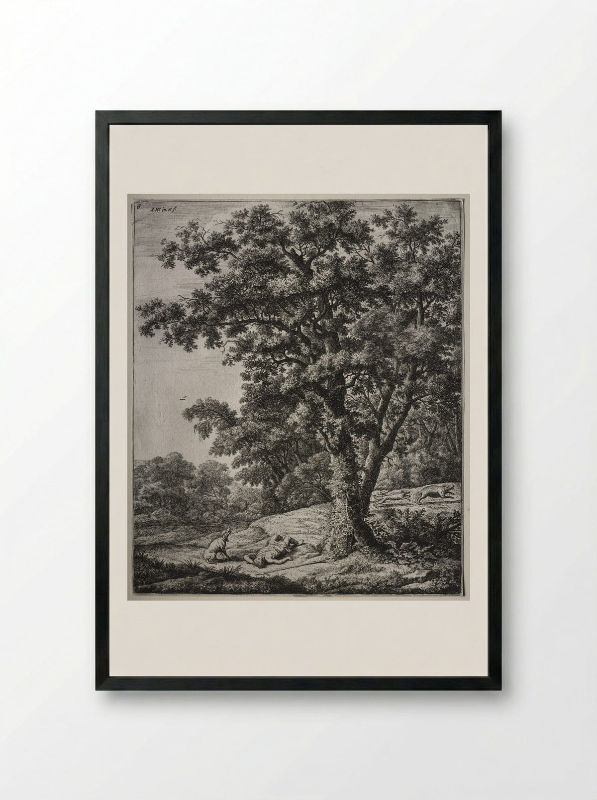 Death of Adonis - Anthonie Waterloo - Framed Print Black