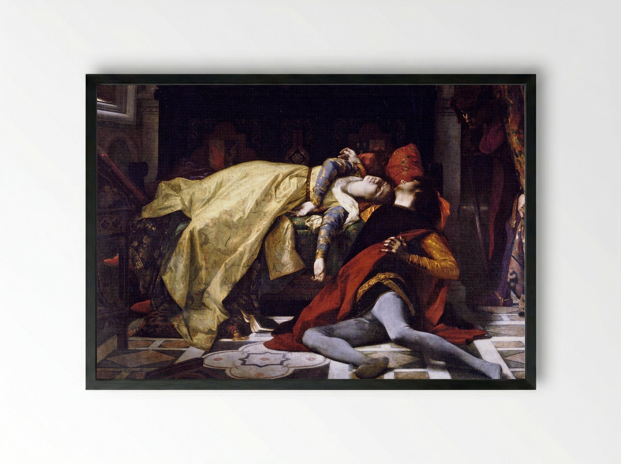 Death of Francesca da Rimini and Paolo Malatesta - Alexandre Cabanel - Framed Print Black