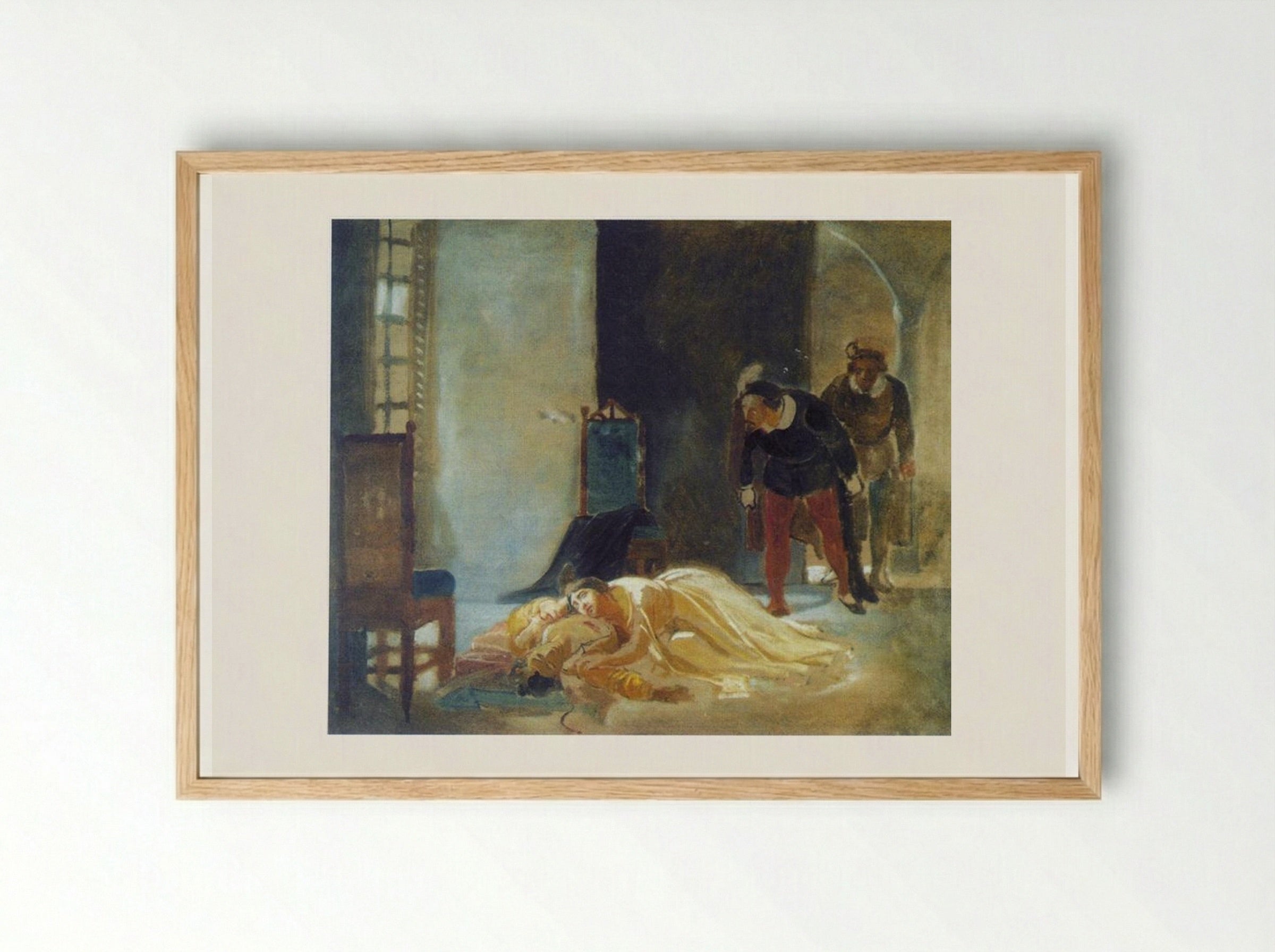 Death of Imelda Lambertazzi - Nikolai Ge - Framed Print Wood