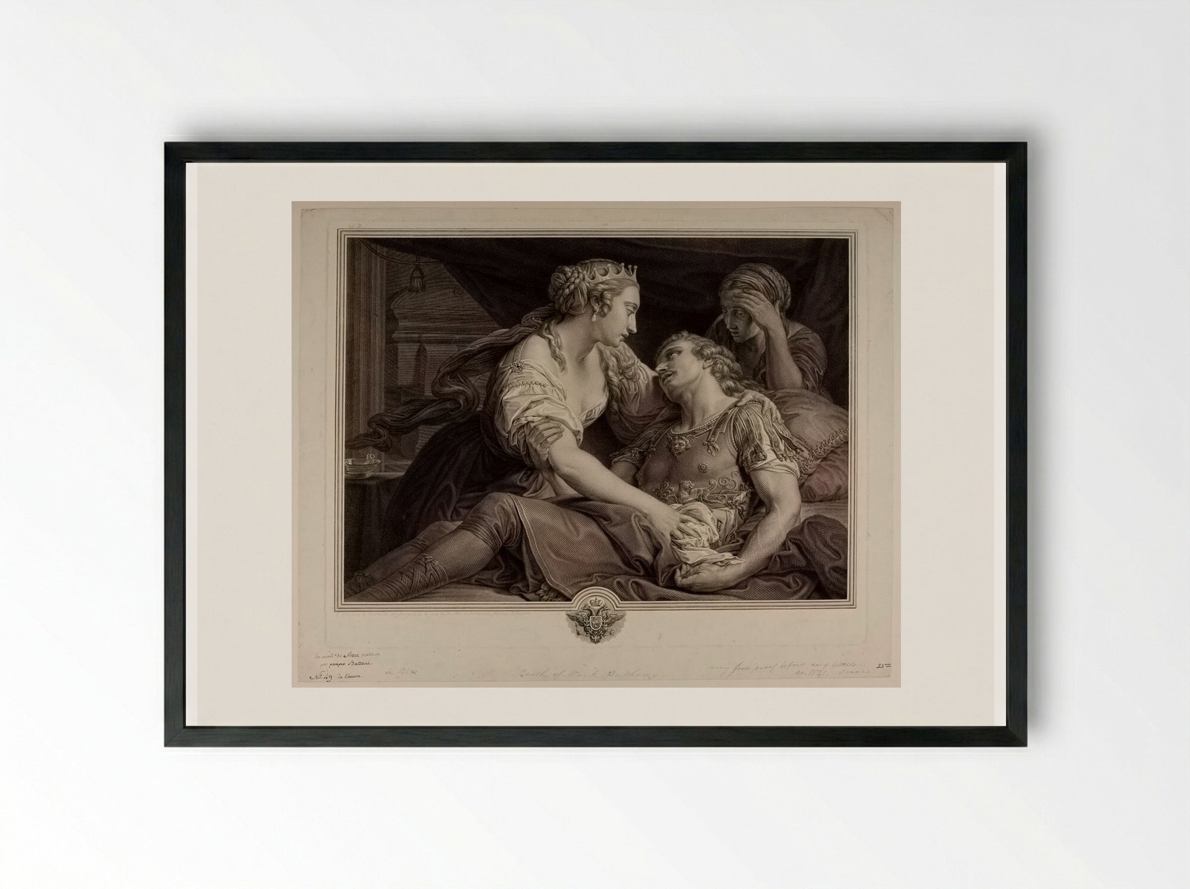 Death of Mark Anthony - Johann Georg Wille - Framed Print Black