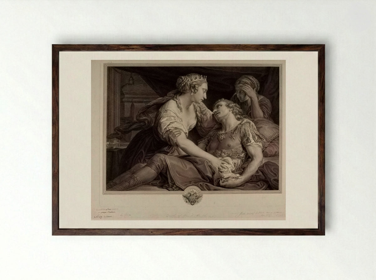Death of Mark Anthony - Johann Georg Wille - Framed Print Dark Wood