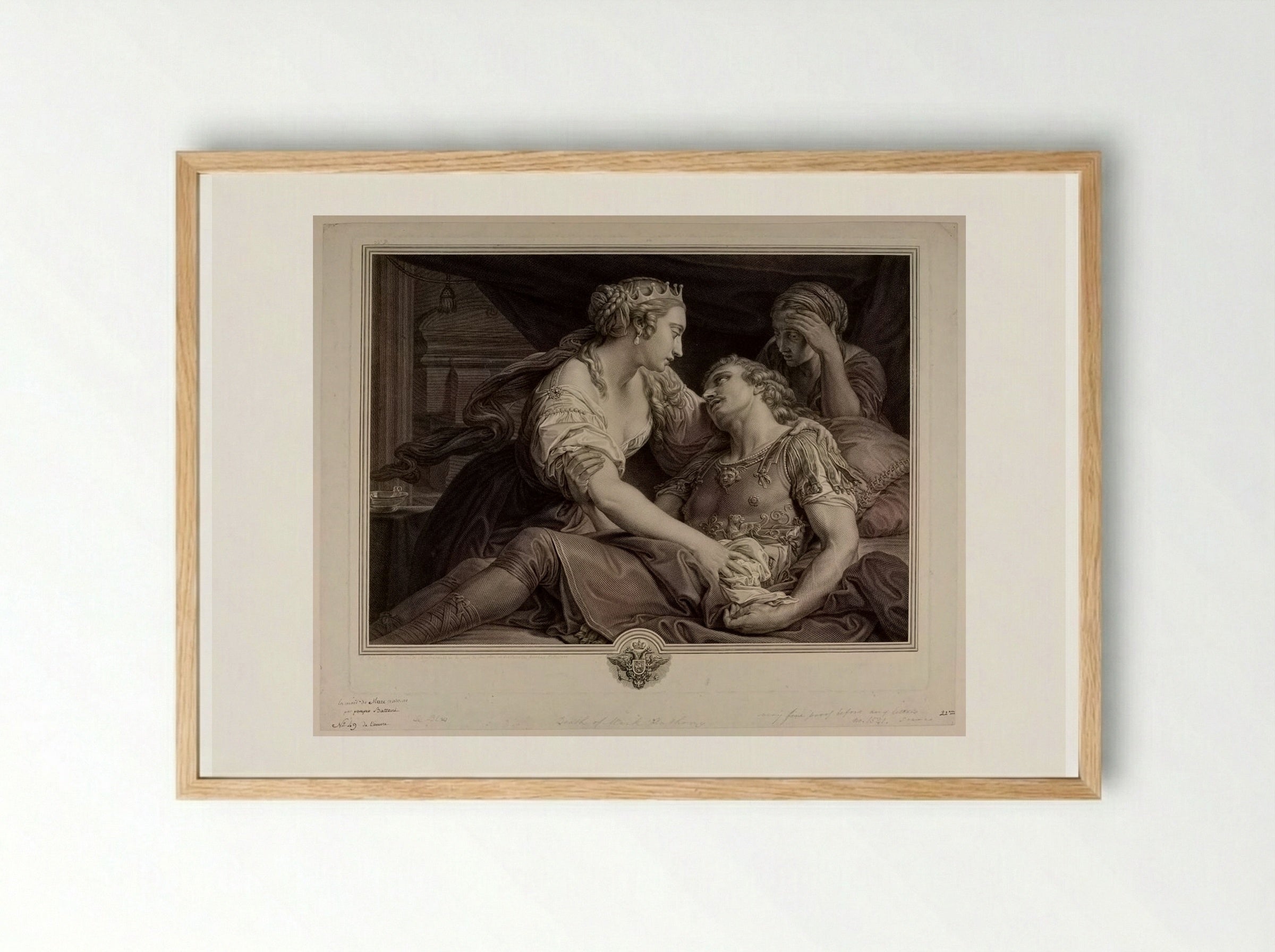 Death of Mark Anthony - Johann Georg Wille - Framed Print Wood
