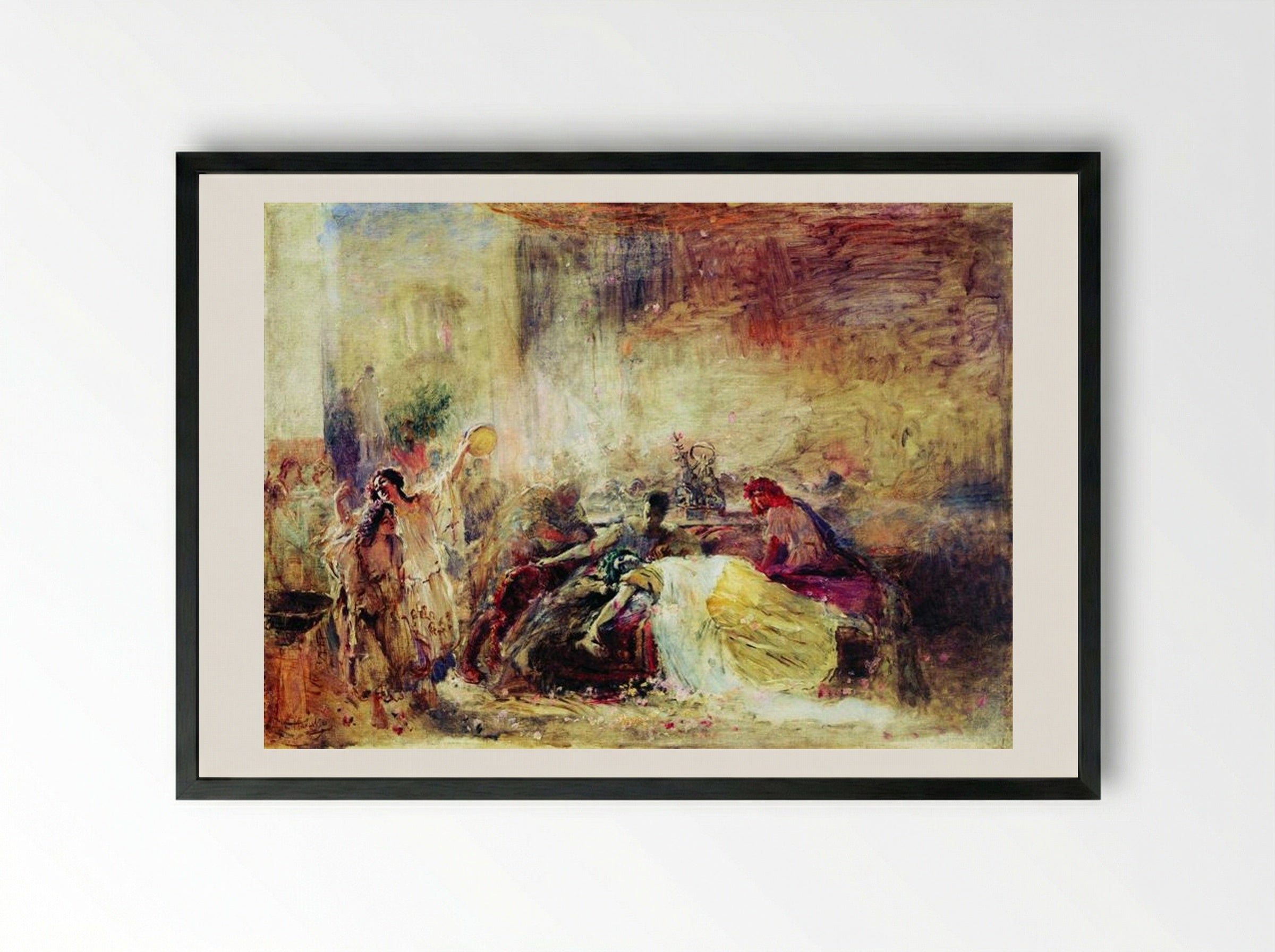 Death of Petronius - Konstantin Makovsky - Framed Print Black