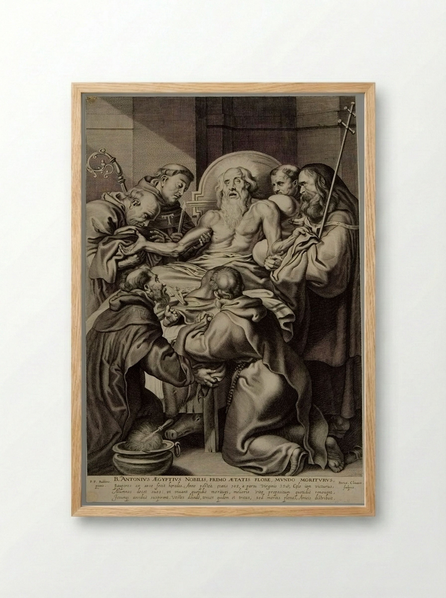Death of Saint Anthony - Pieter Clouet - Framed Print Wood