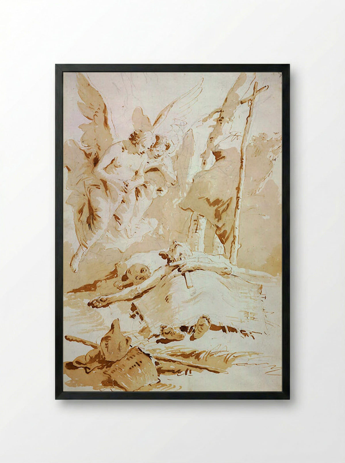Death of Saint Onophrius - Giovanni Battista Tiepolo - Framed Print Black