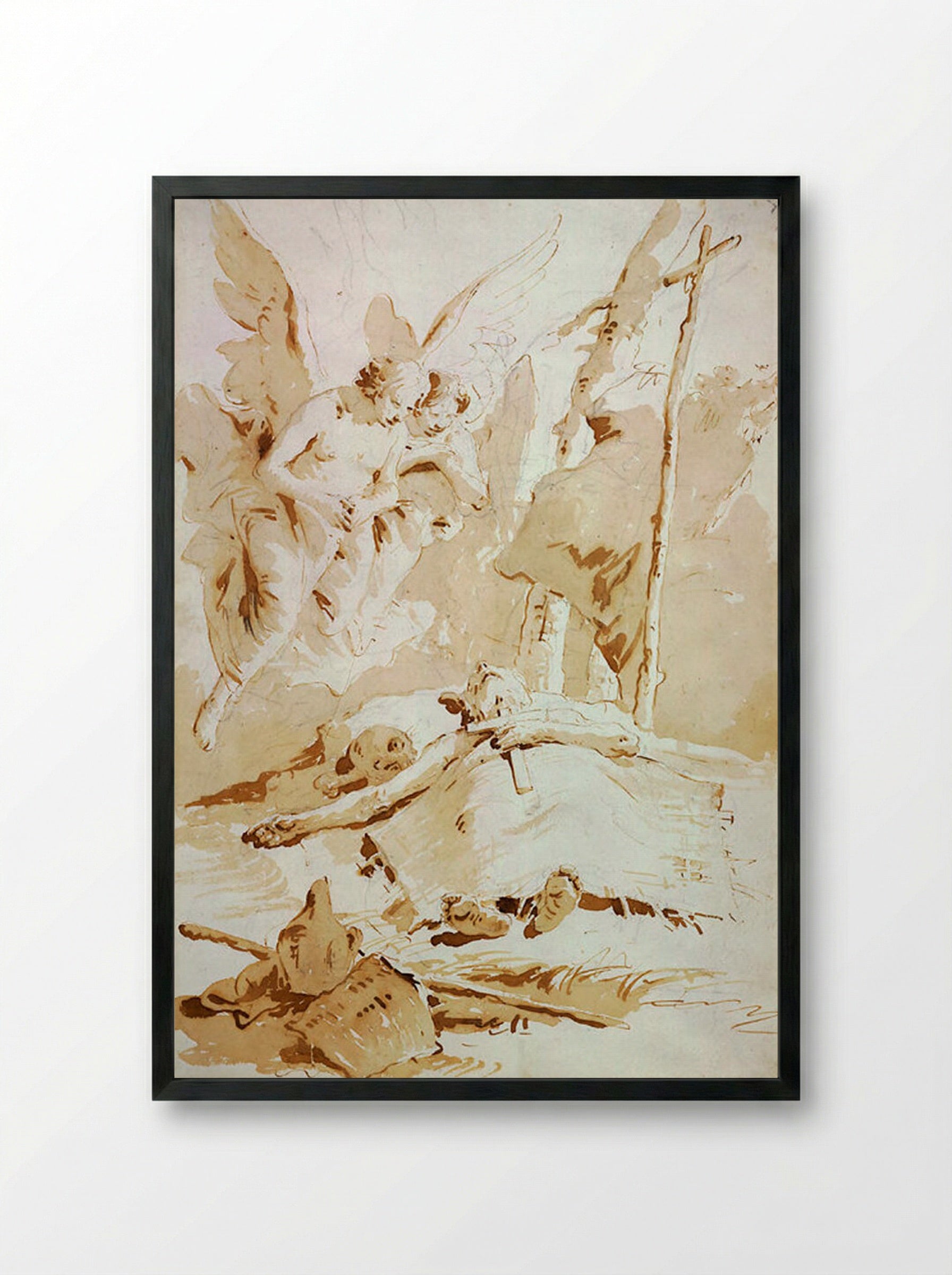Death of Saint Onophrius - Giovanni Battista Tiepolo - Framed Print Black
