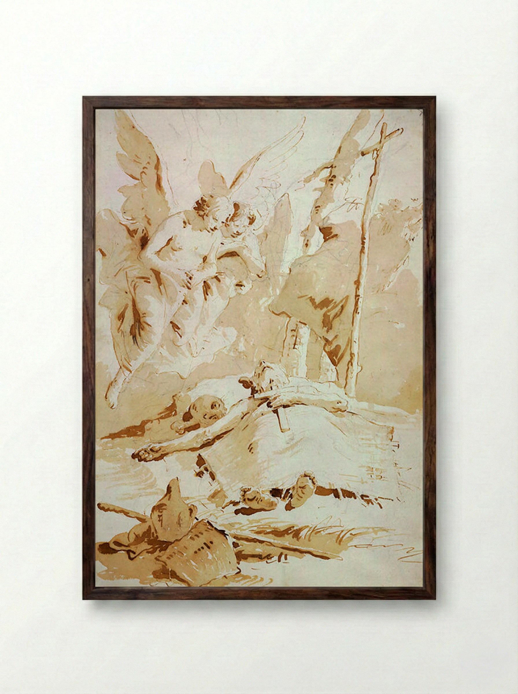 Death of Saint Onophrius - Giovanni Battista Tiepolo - Framed Print Dark Wood
