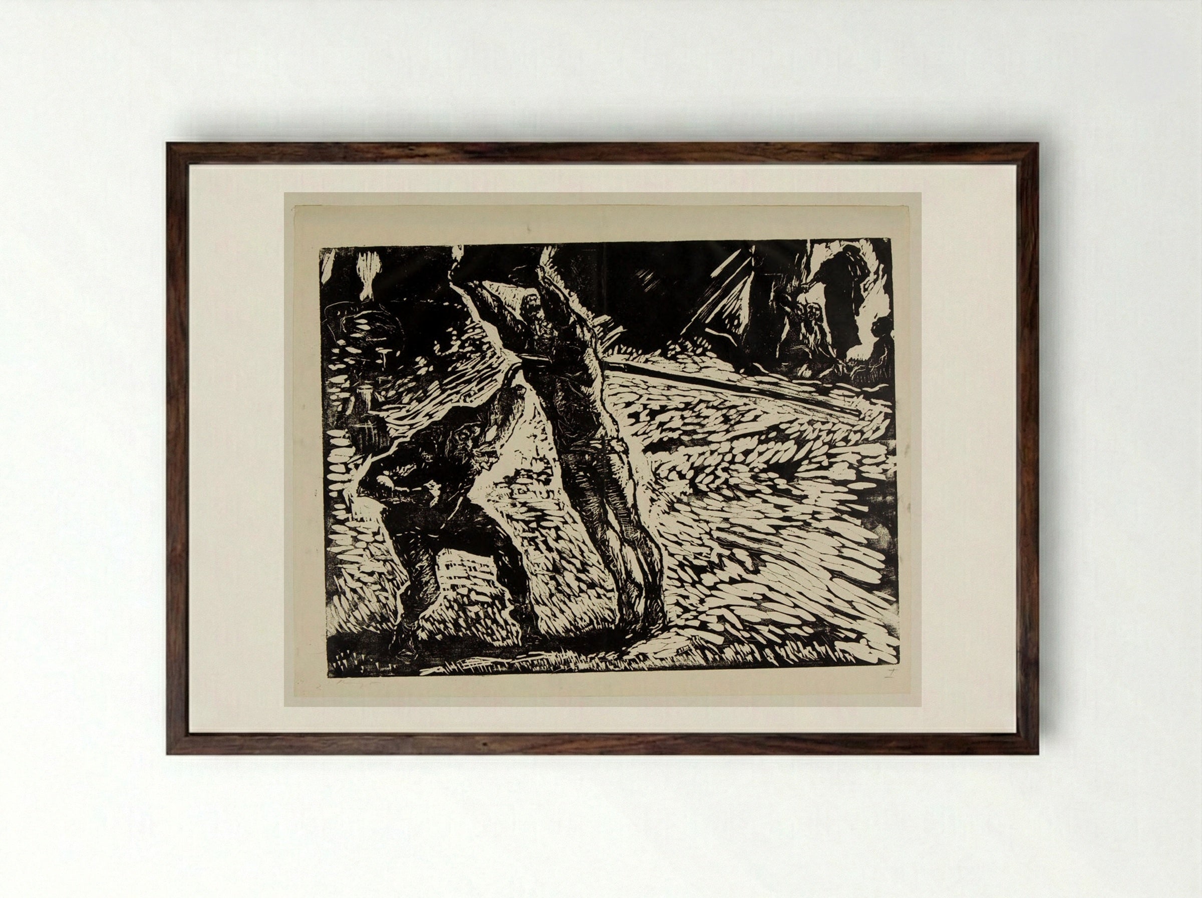 Death of Siegfried - Max Slevogt - Framed Print Dark Wood
