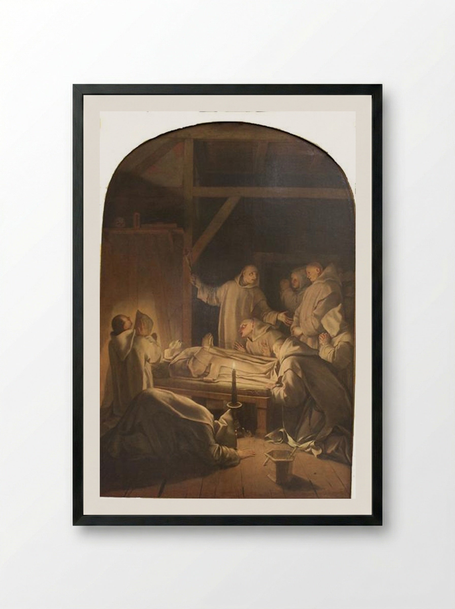 Death of St. Bruno - Eustache Le Sueur - Framed Print Black