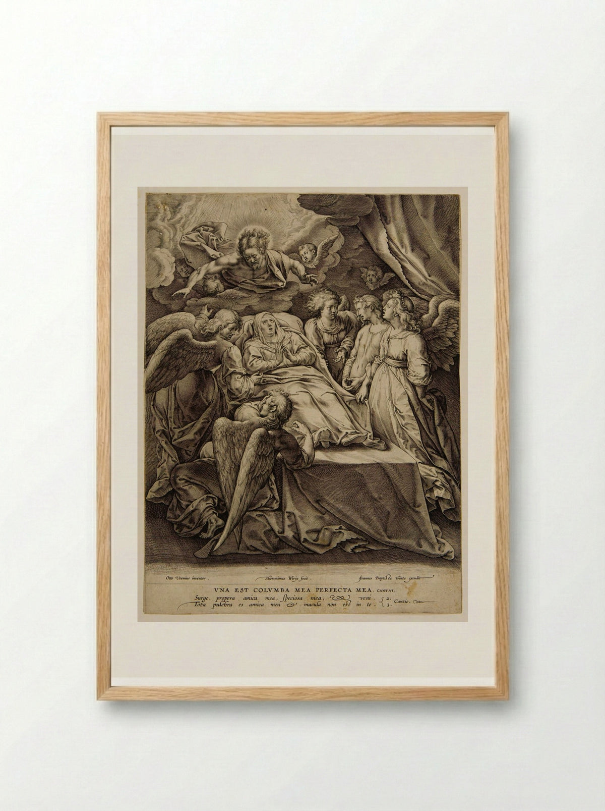 Death of the Virgin - Hieronymus Wierix - Framed Print Wood