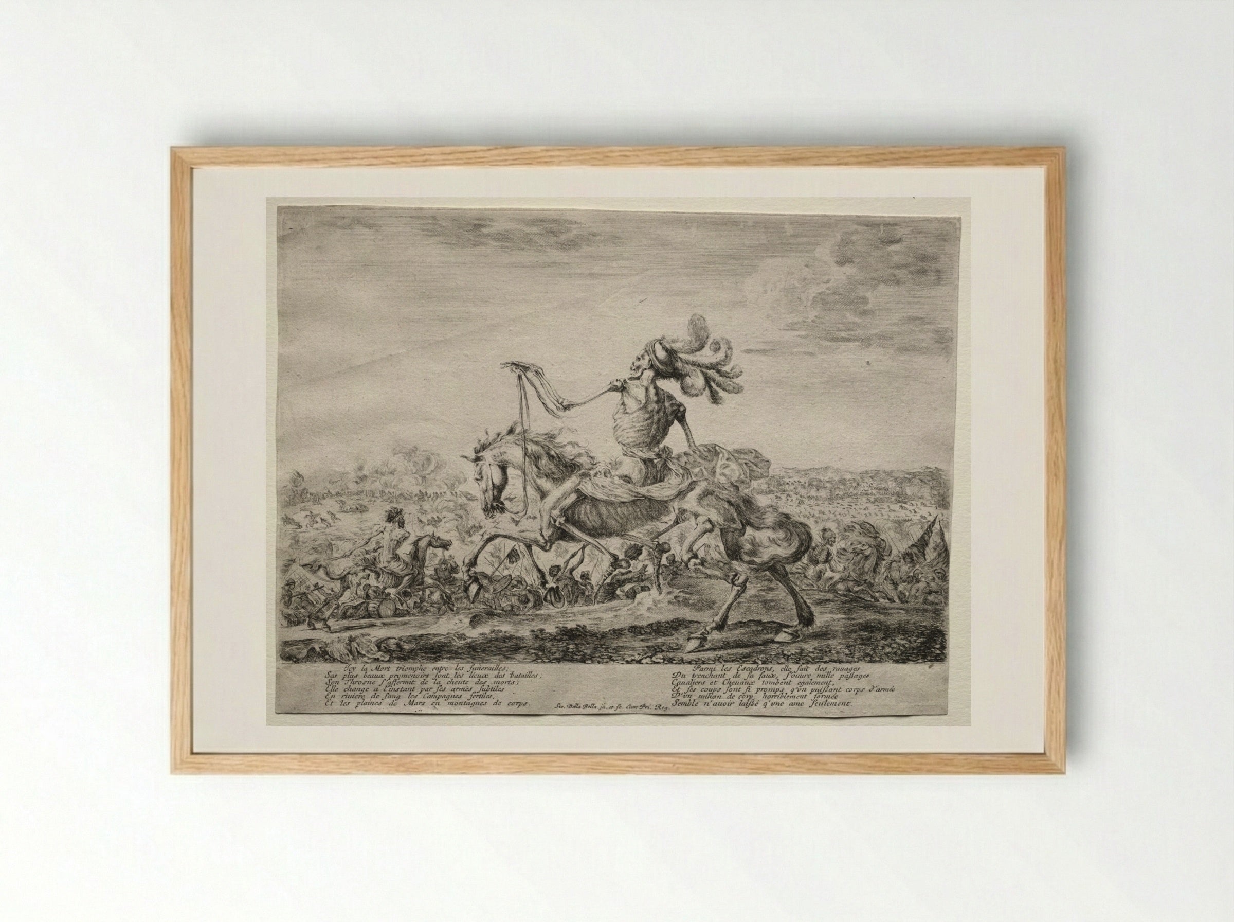 Death on the Battlefield - Stefano Della Bella - Framed Print Wood