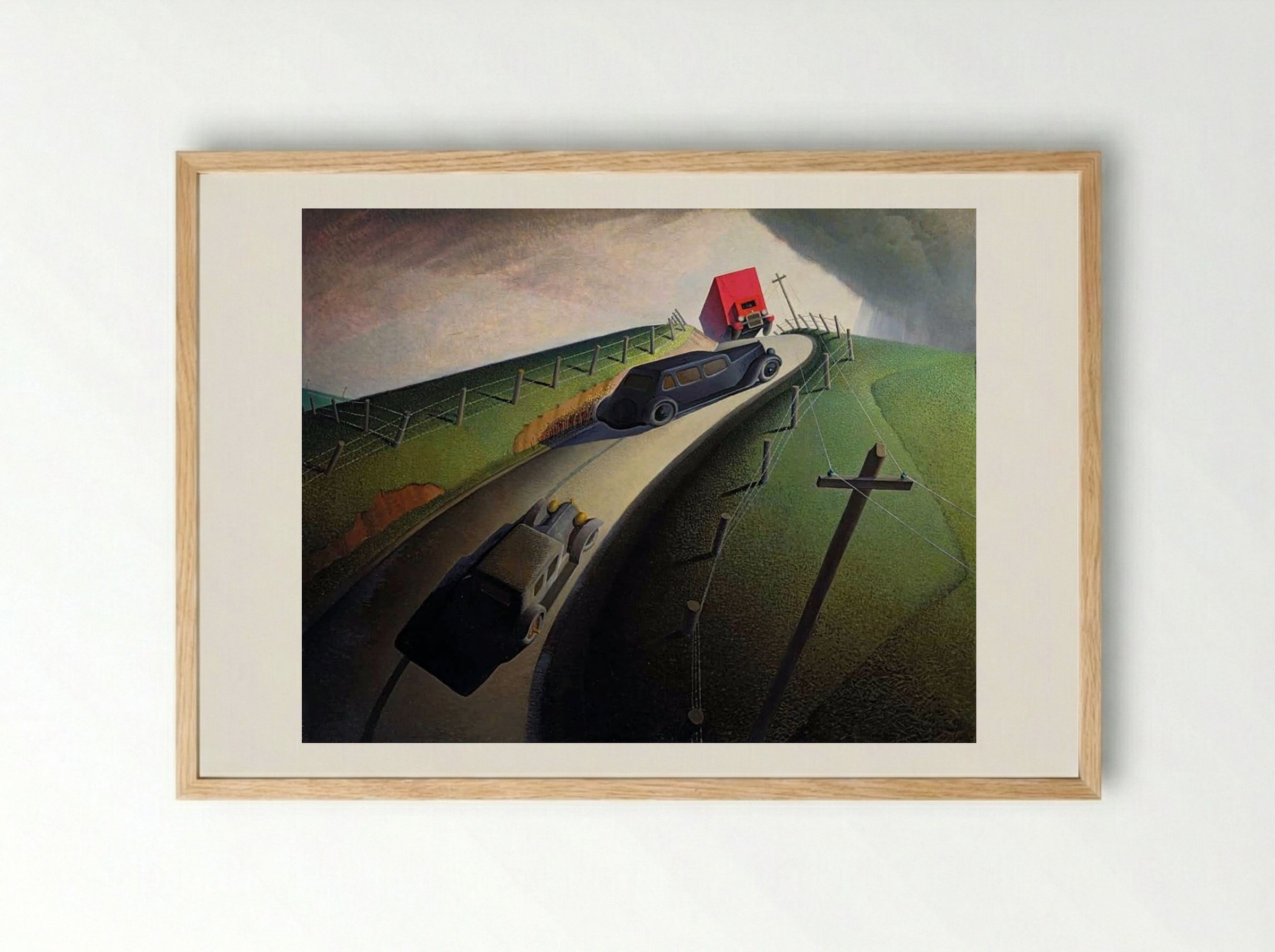 Death on the Ridge Road - Grant Wood - Framed Print Wood