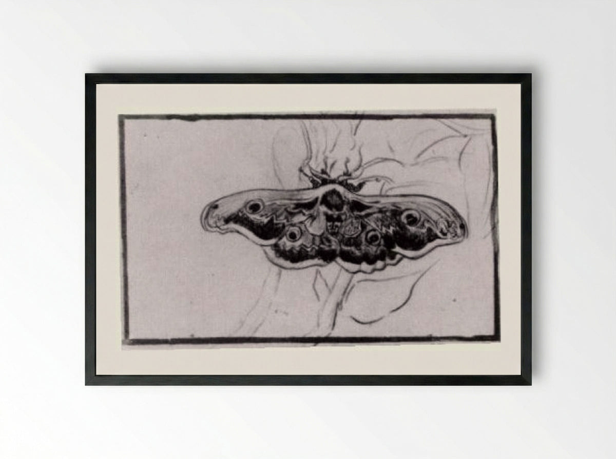 Death's Head Moth - Vincent van Gogh - Framed Print Black
