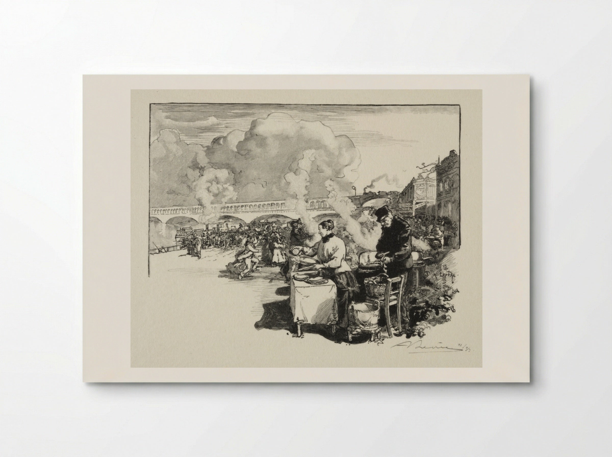 Debarcadère des bateaux-omnibus - Auguste Louis Lepère - Poster
