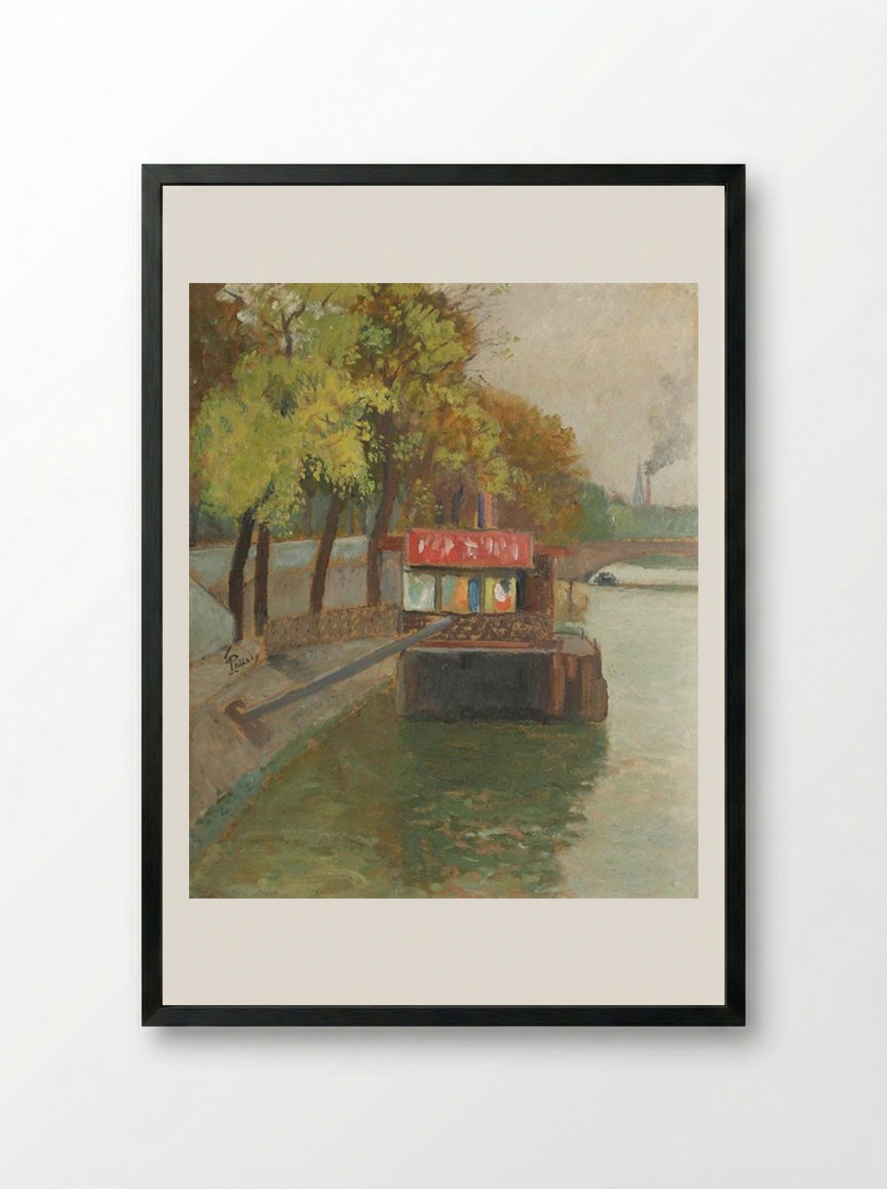 Debarcader pe Sena, dinspre Belleville - Theodor Pallady - Framed Print Black