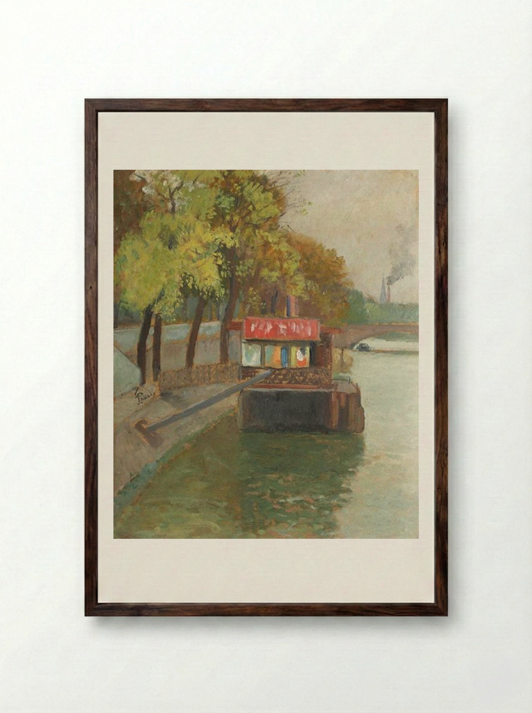 Debarcader pe Sena, dinspre Belleville - Theodor Pallady - Framed Print Dark Wood