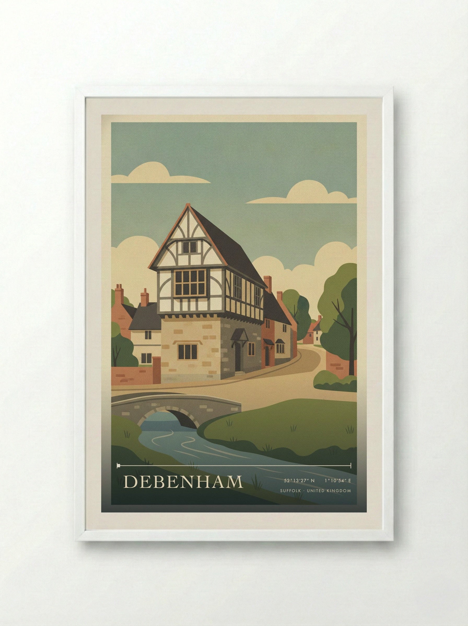 Debenham Suffolk United Kingdom Travel Poster - Framed Print White
