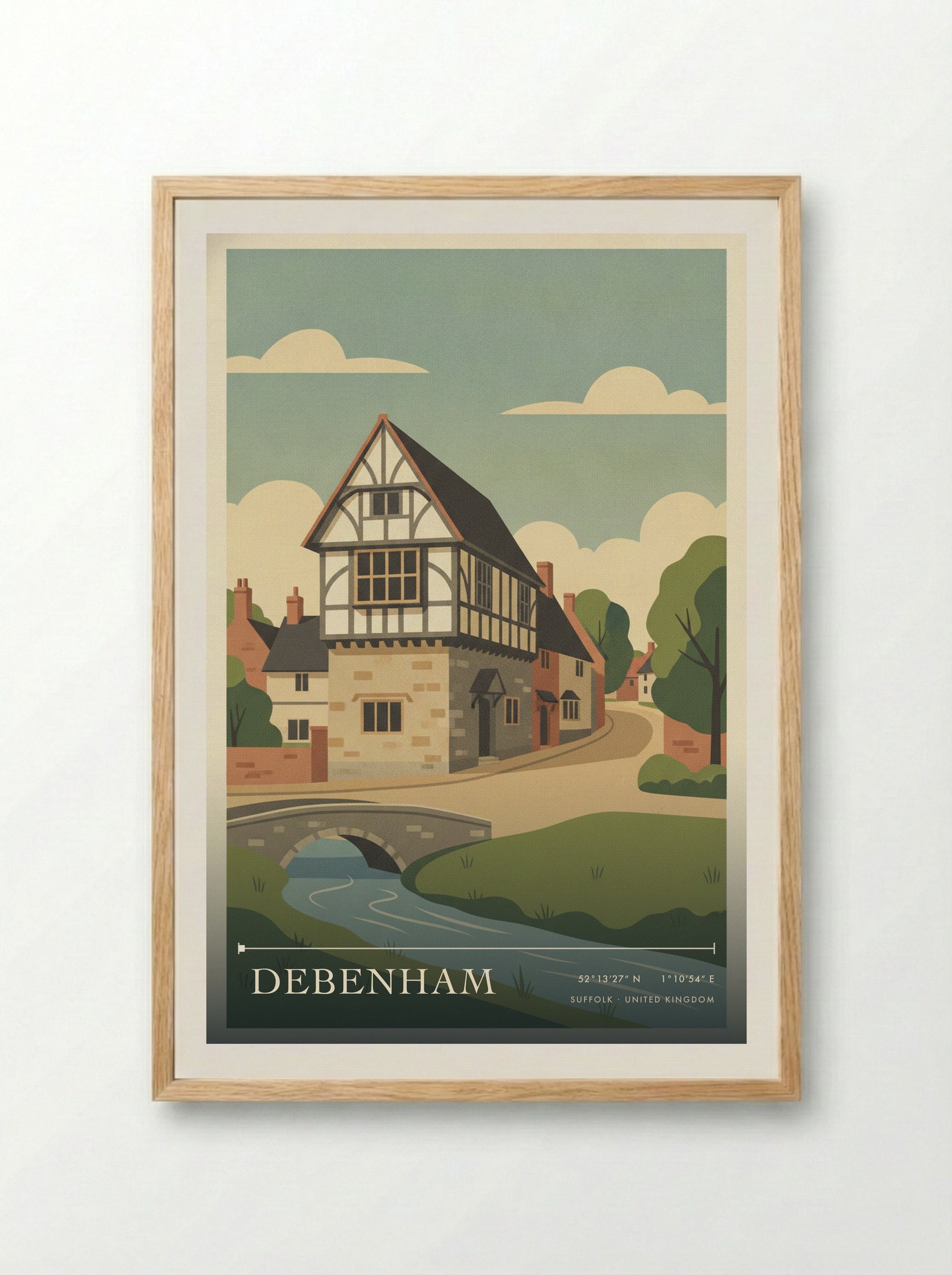 Debenham Suffolk United Kingdom Travel Poster - Framed Print Wood