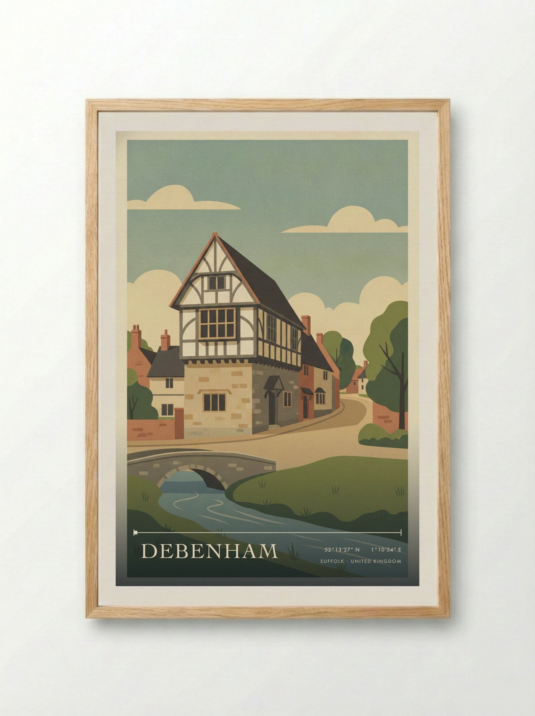 Debenham Suffolk United Kingdom Travel Poster - Framed Print Wood