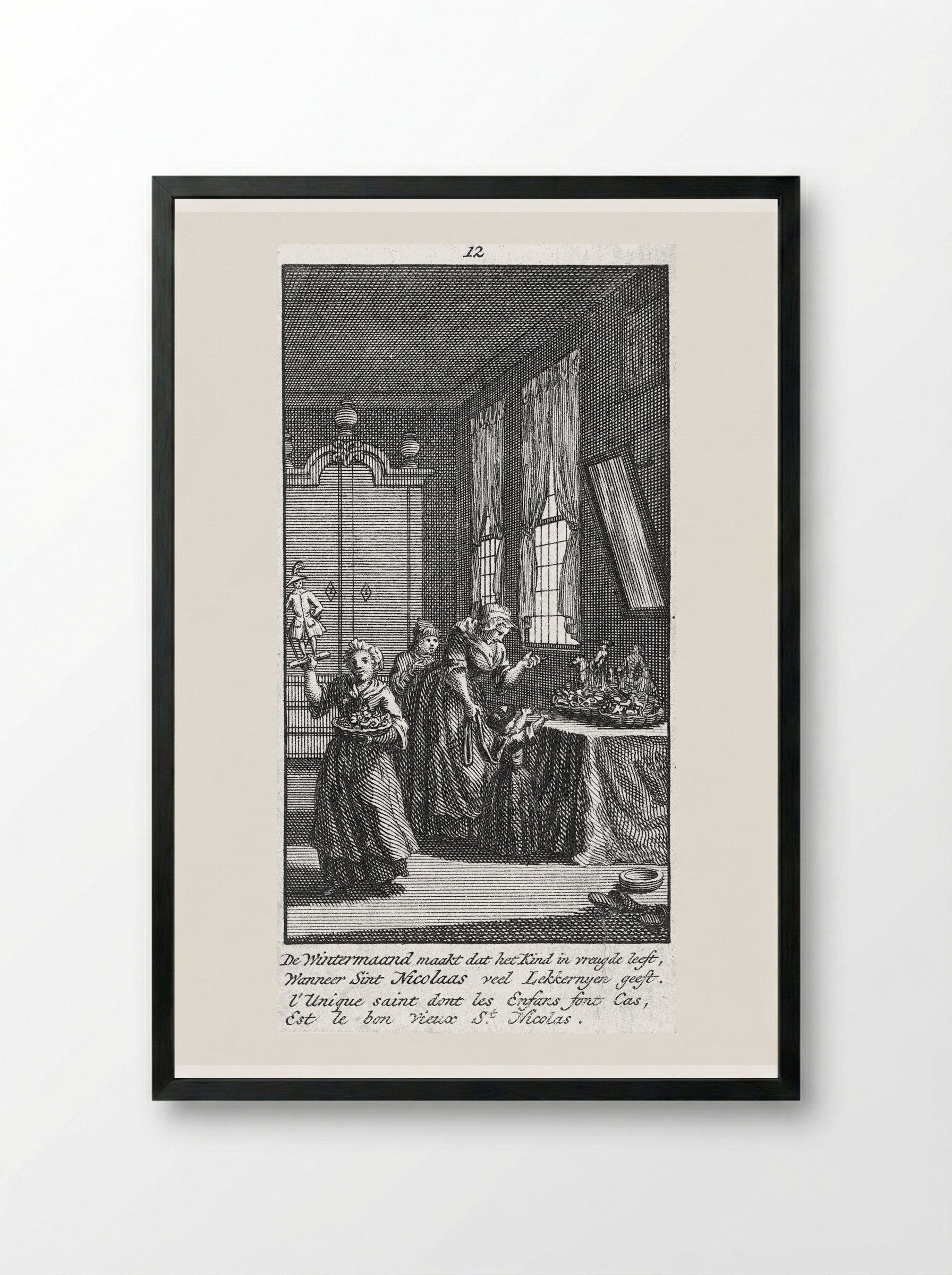 December: Sinterklaasavond - Jan Caspar Philips - Framed Print Black