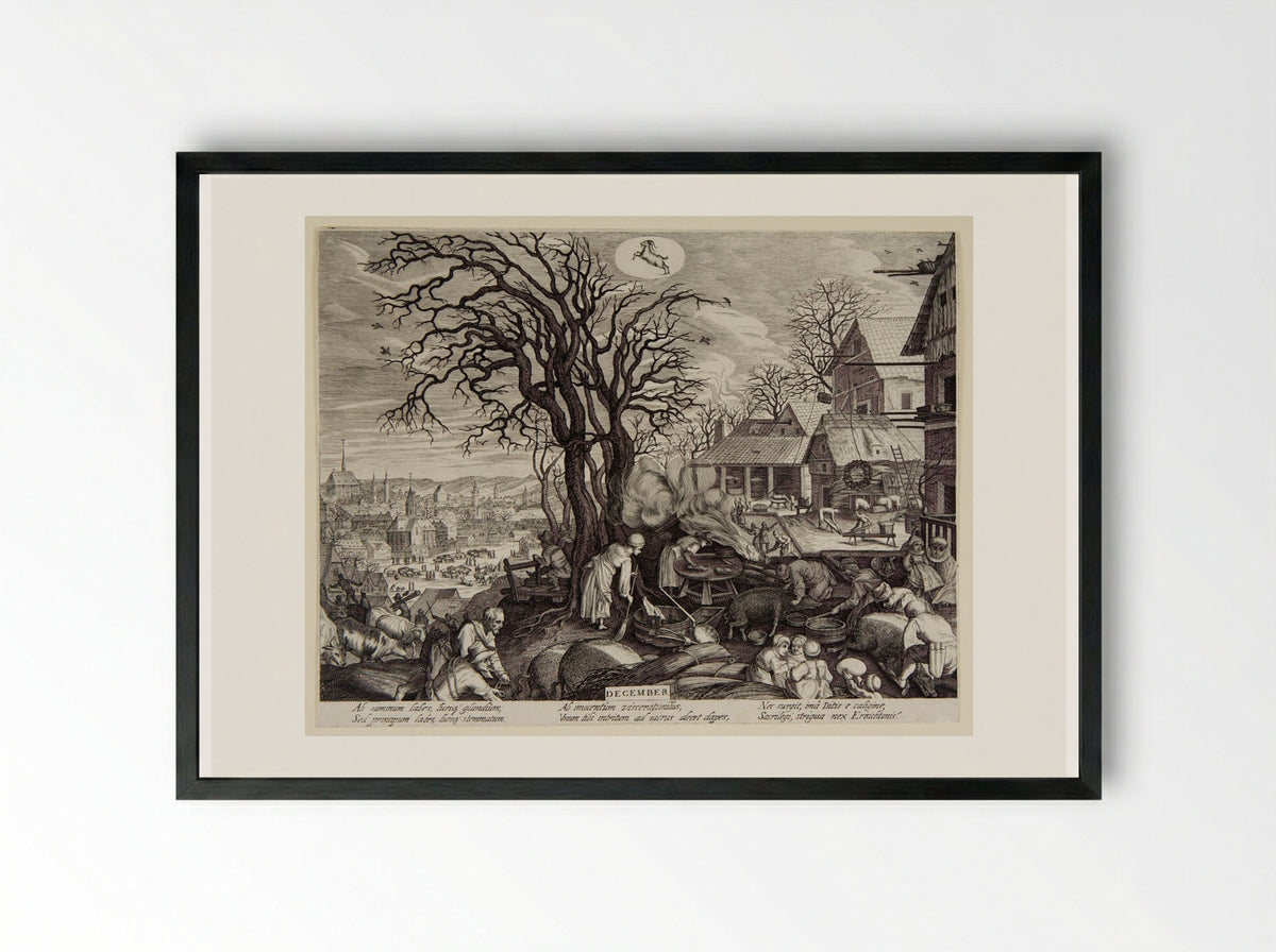 December - Aegidius Sadeler II - Framed Print Black
