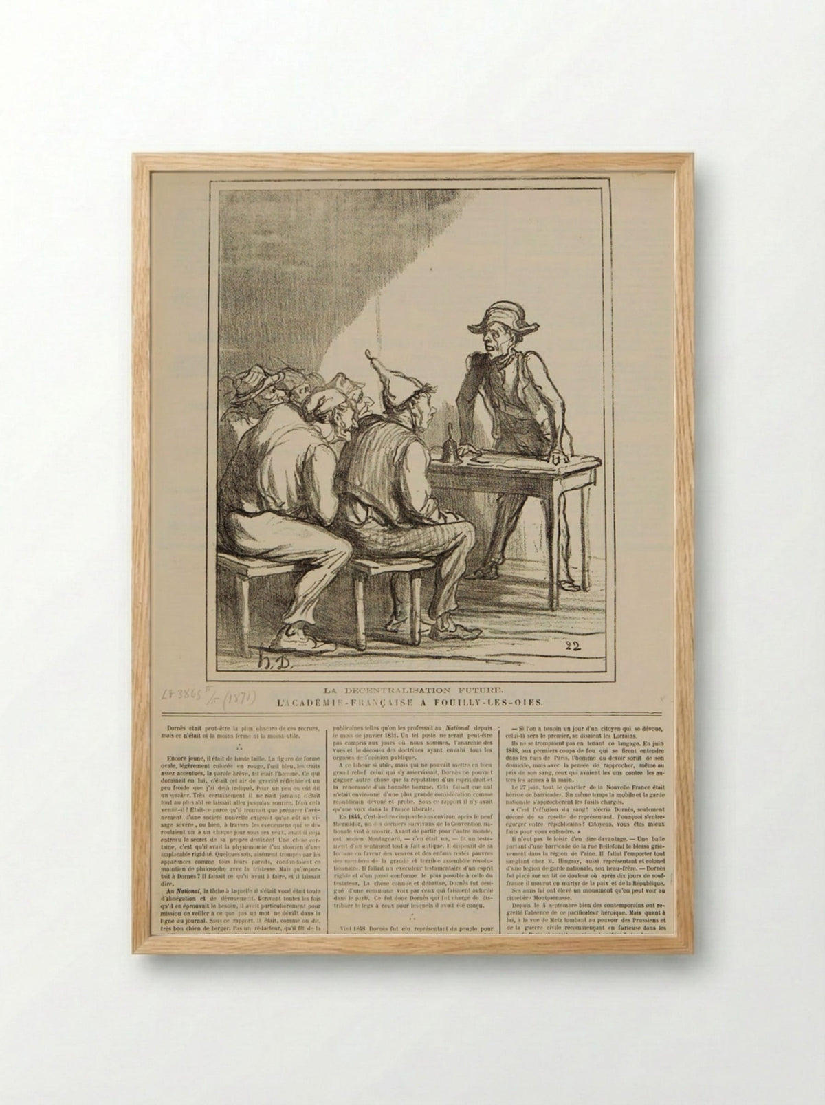 Decentralisation of the Future: The Académie Française at Fouilly-les-Oies - Honoré-Victorin Daumier - Framed Print Wood