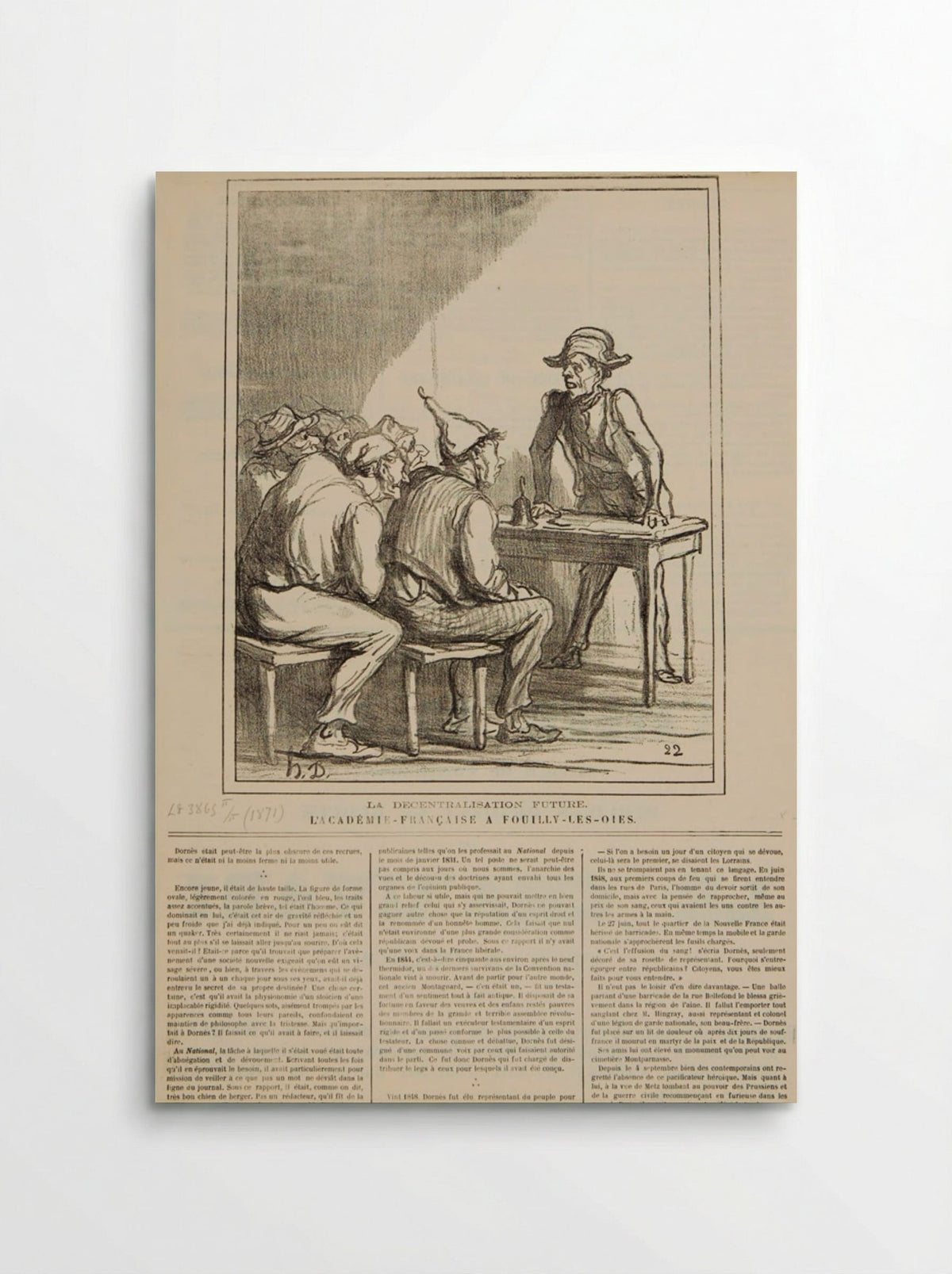 Decentralisation of the Future: The Académie Française at Fouilly-les-Oies - Honoré-Victorin Daumier - Poster