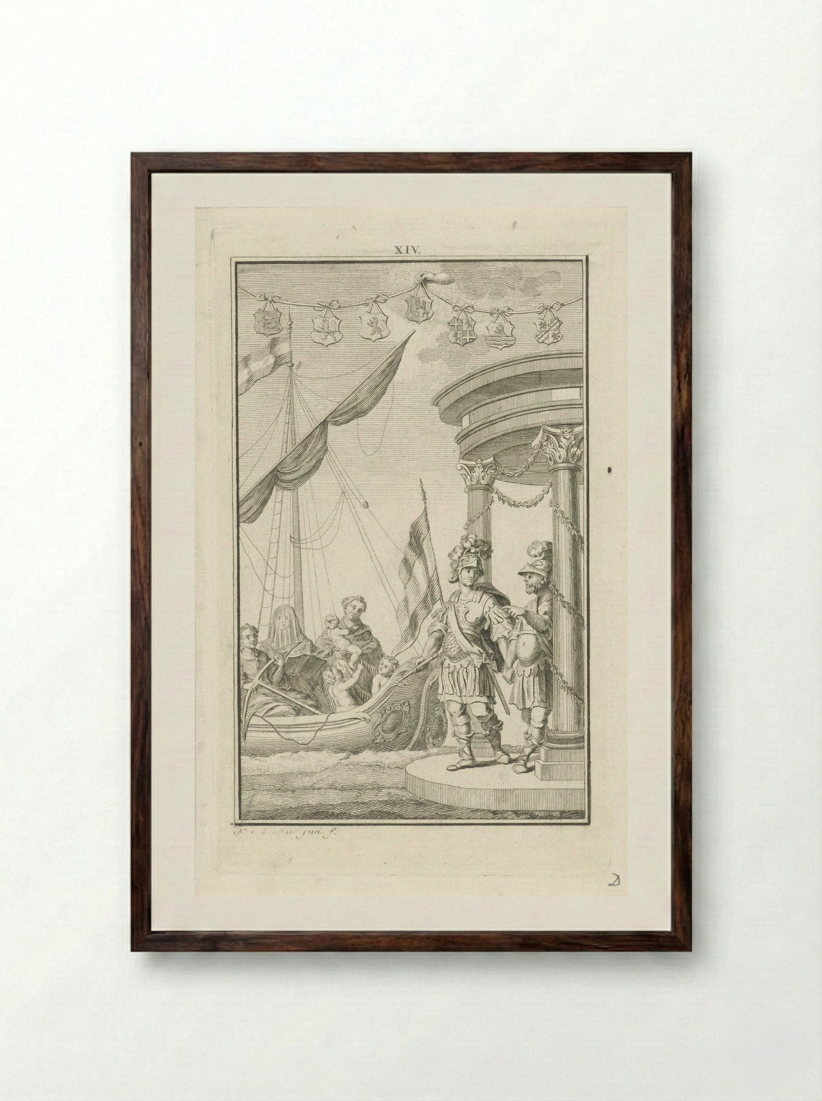 Decoratie bij het huis van Gerrit Wiggers te Amsterdam - Cornelis van Hoogeveen junior - Framed Print Dark Wood