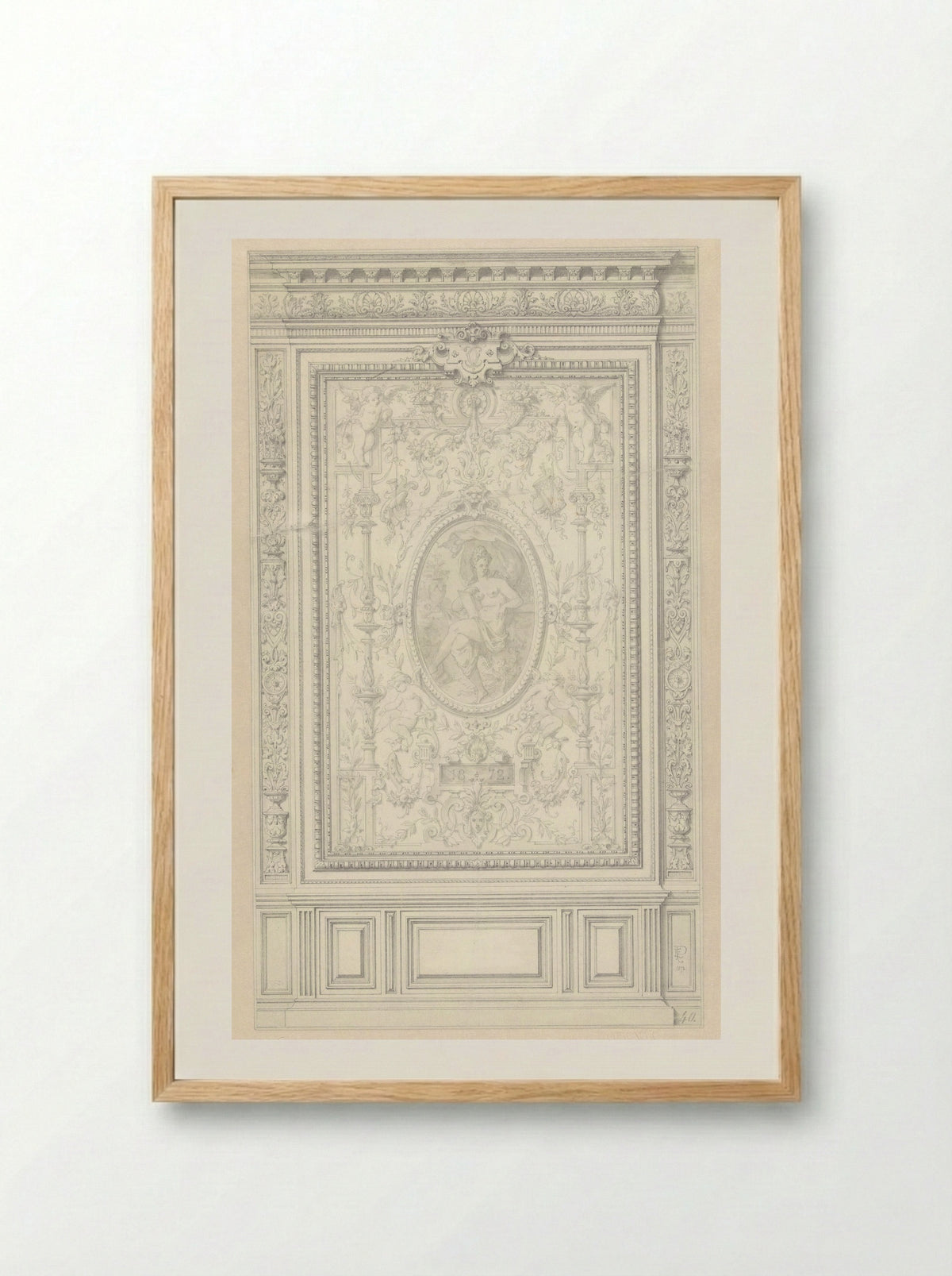 Decorative Panel (Design for Interior Wall) - Alexandre Eugène Prignot - Framed Print Wood