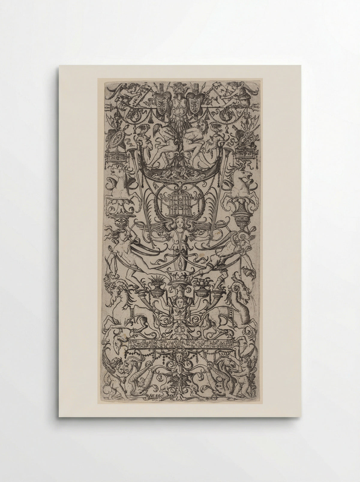 Decorative Panel of Bird, Animal, and Fish Motifs - Nicoletto da Modena - Poster