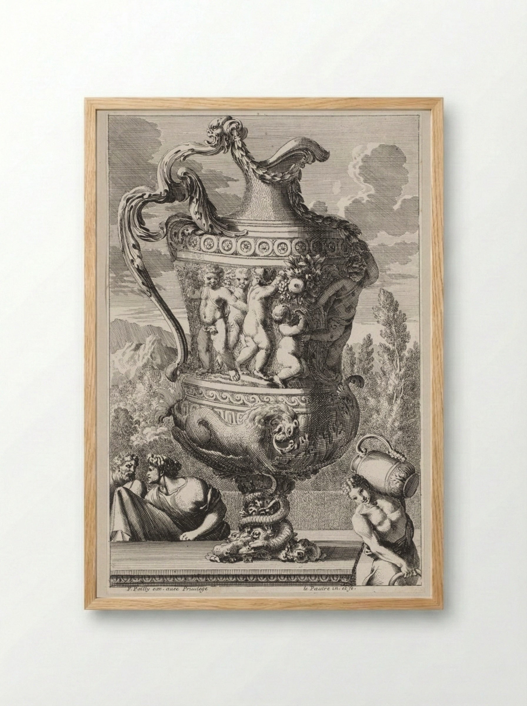 Decorative Urn - Jean Le Pautre - Framed Print Wood