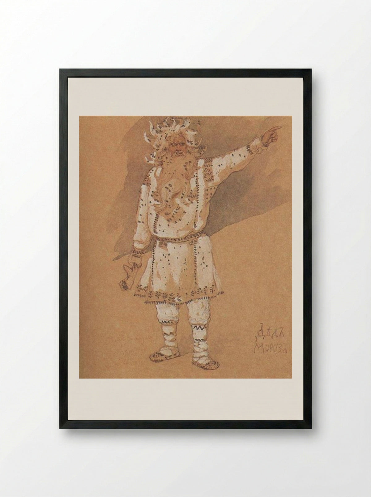 Ded Moroz - Viktor Vasnetsov - Framed Print Black