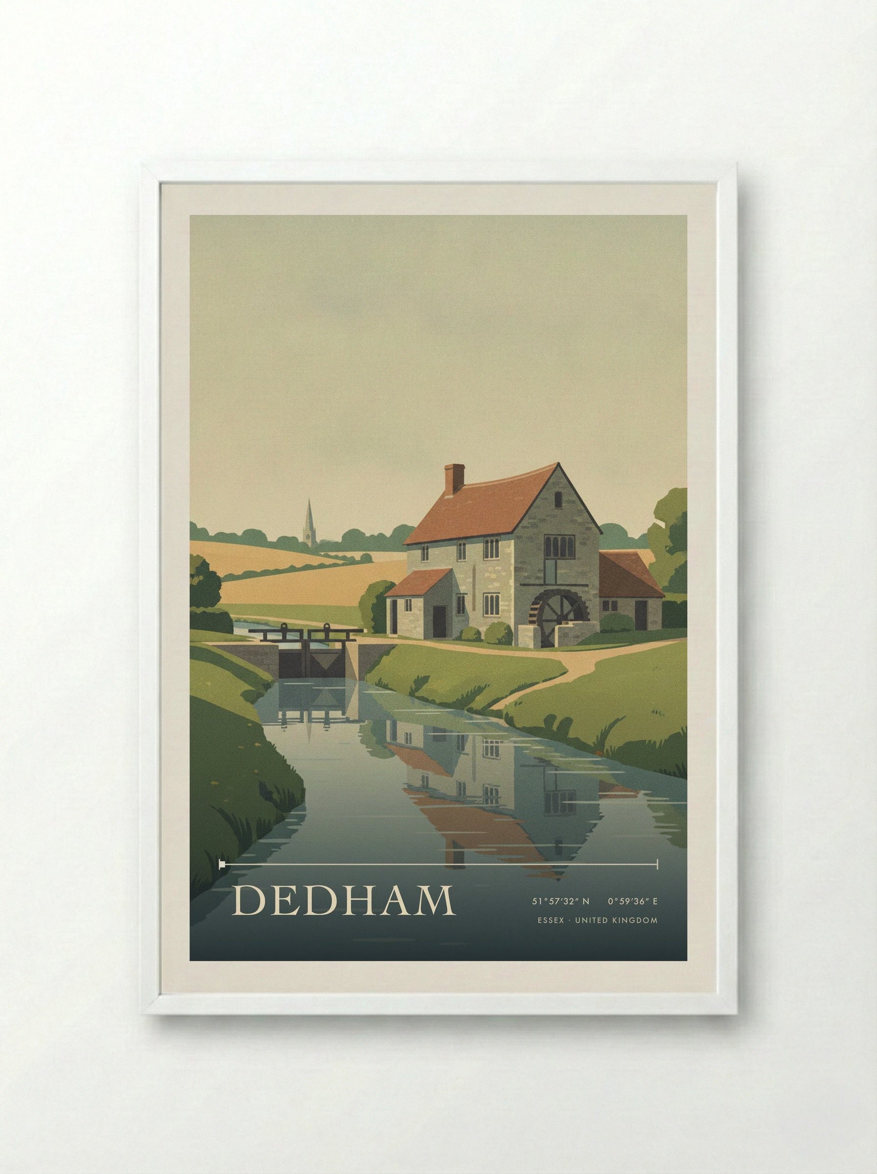 Dedham Essex United Kingdom Travel Poster - Framed Print White