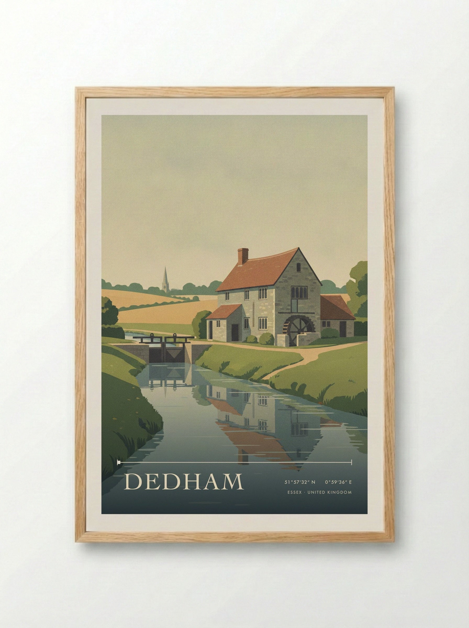 Dedham Essex United Kingdom Travel Poster - Framed Print Wood