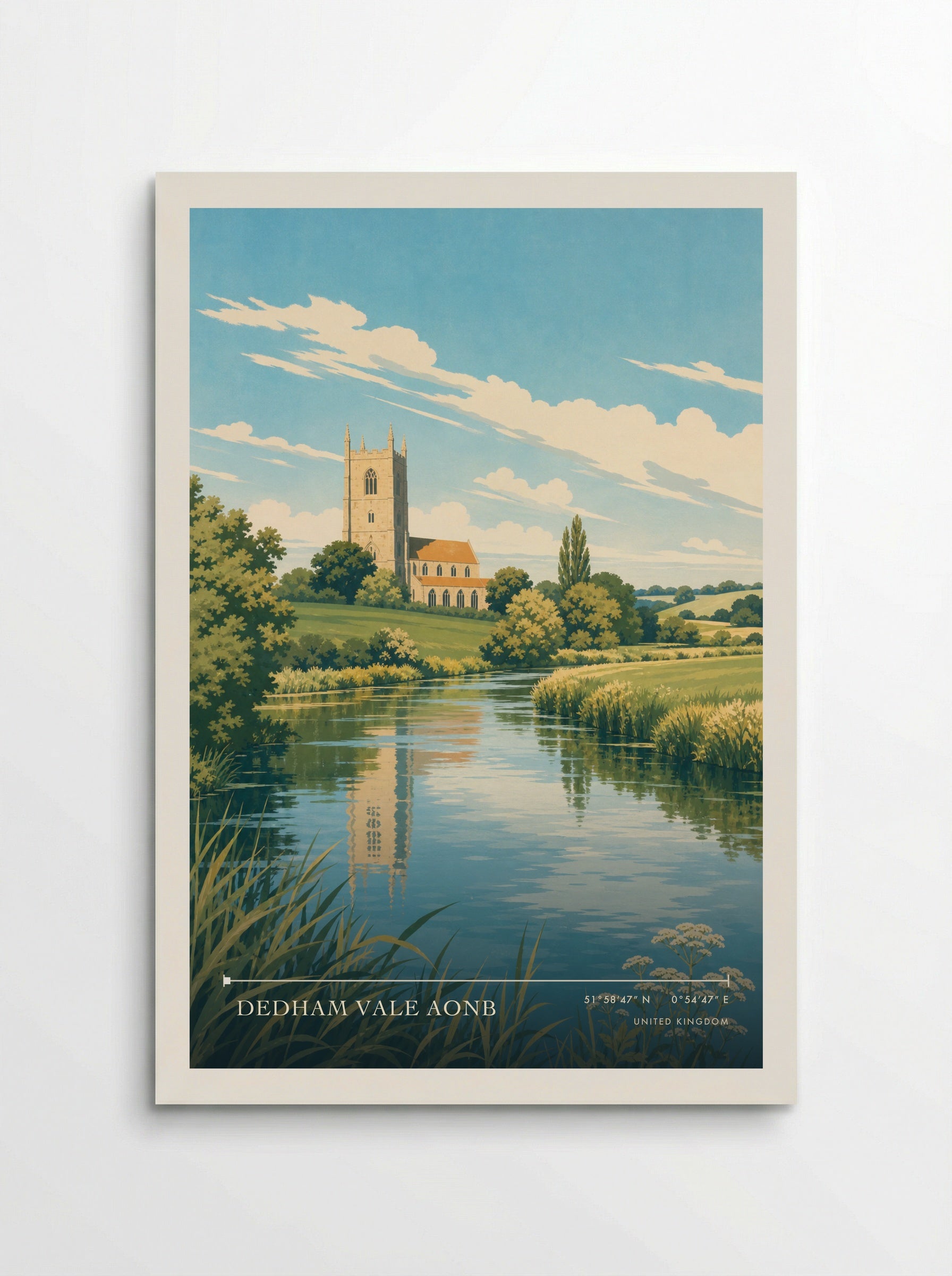 Dedham Vale AONB United Kingdom Travel Poster - Poster