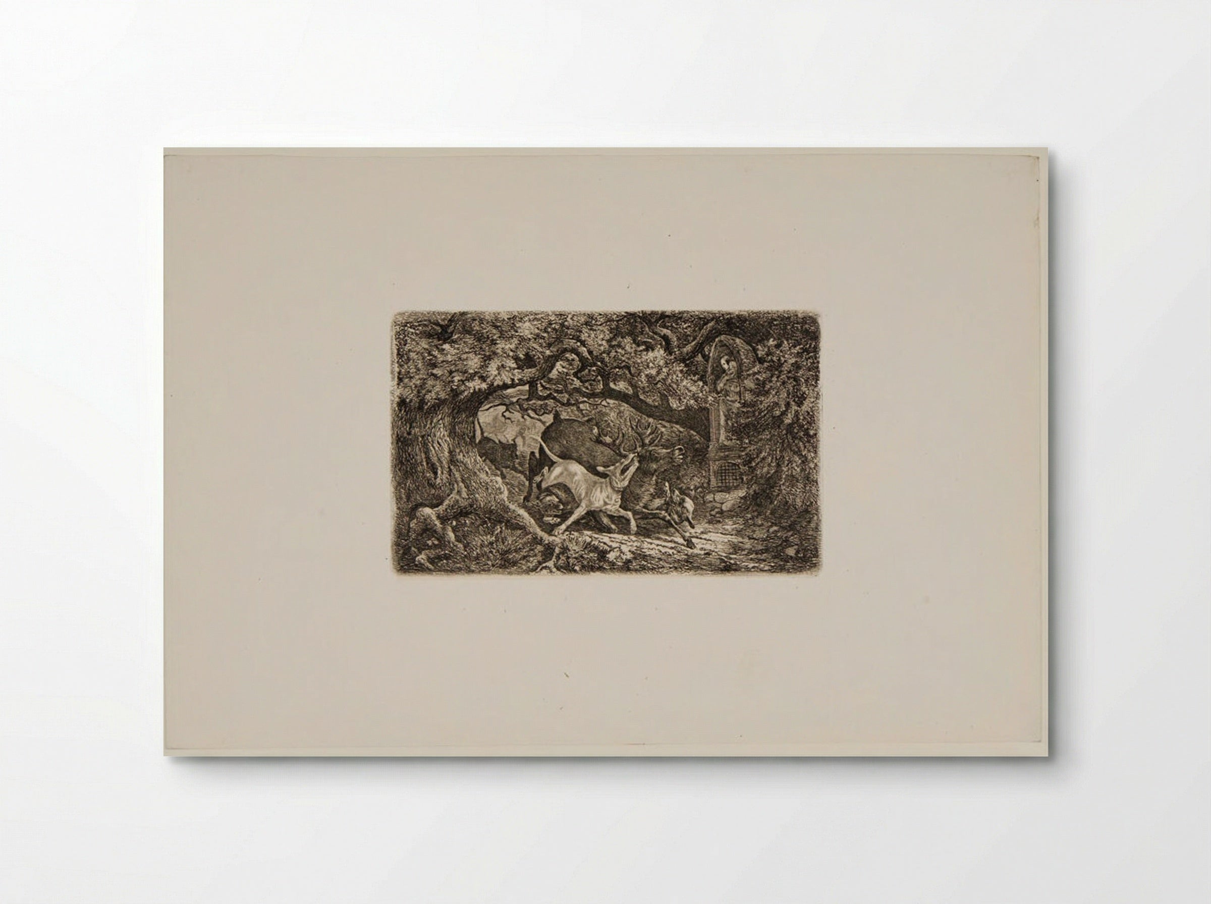 Deer Captured by Dogs - Friedrich Anton Wolff - Poster