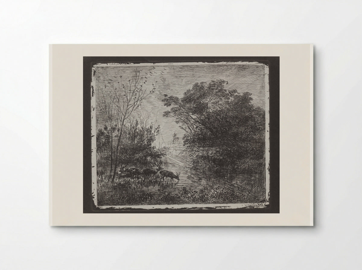 Deer - Charles-François Daubigny - Poster