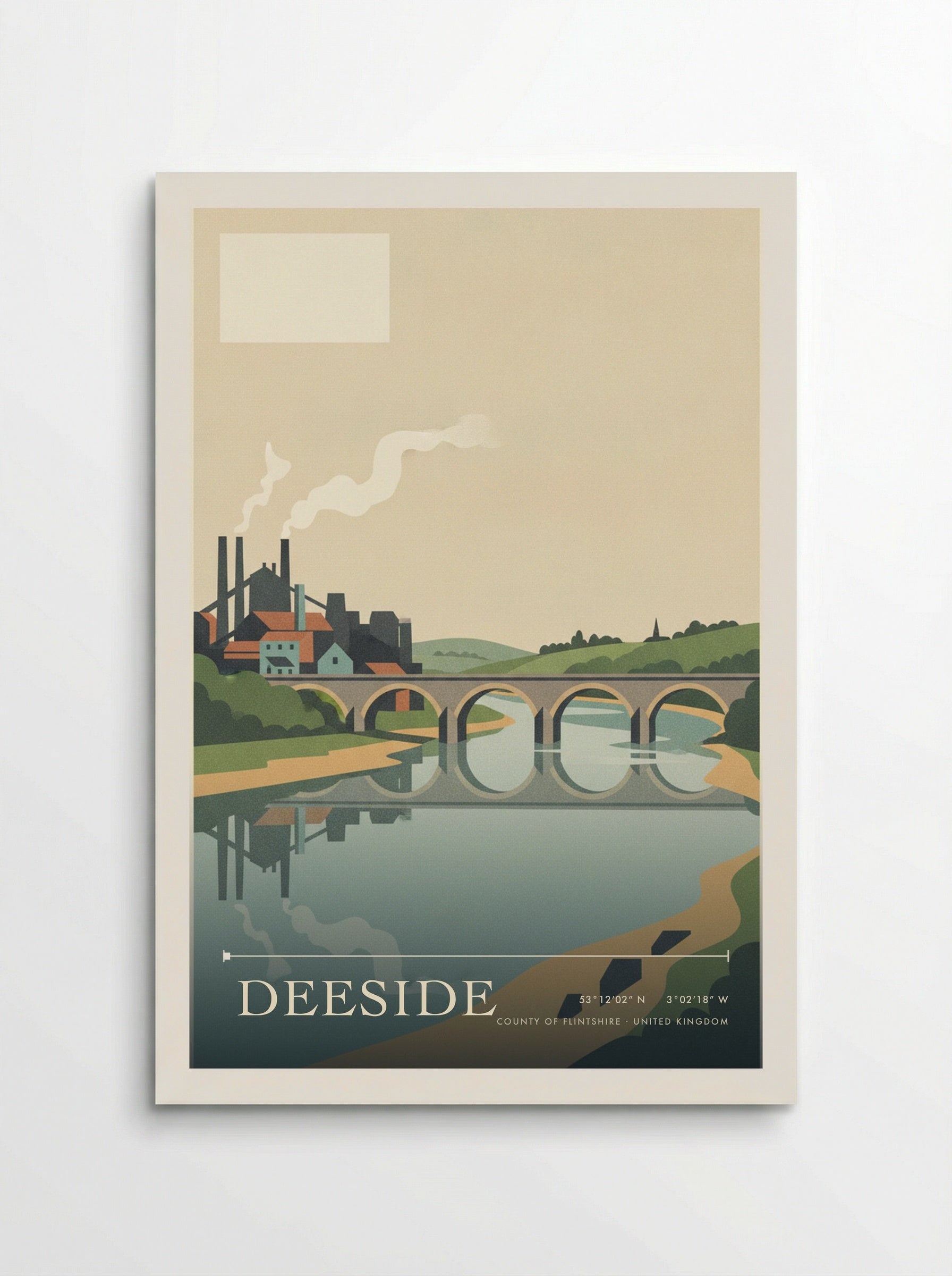 Deeside County of Flintshire United Kingdom Travel Poster - Poster