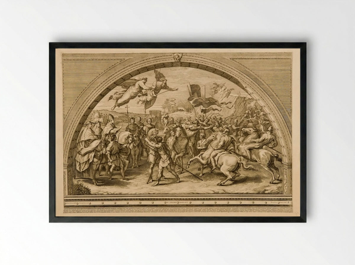 Defeat of Attila - Francesco Faraone Aquila - Framed Print Black