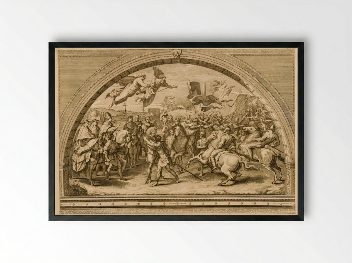 Defeat of Attila - Francesco Faraone Aquila - Framed Print Black