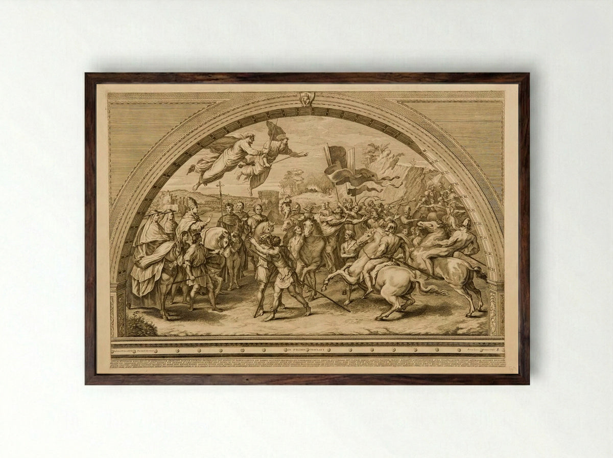 Defeat of Attila - Francesco Faraone Aquila - Framed Print Dark Wood