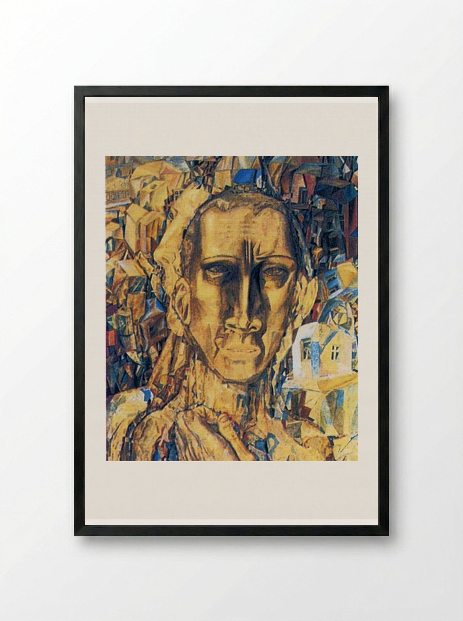 Defeater of the City - Pavel Filonov - Framed Print Black