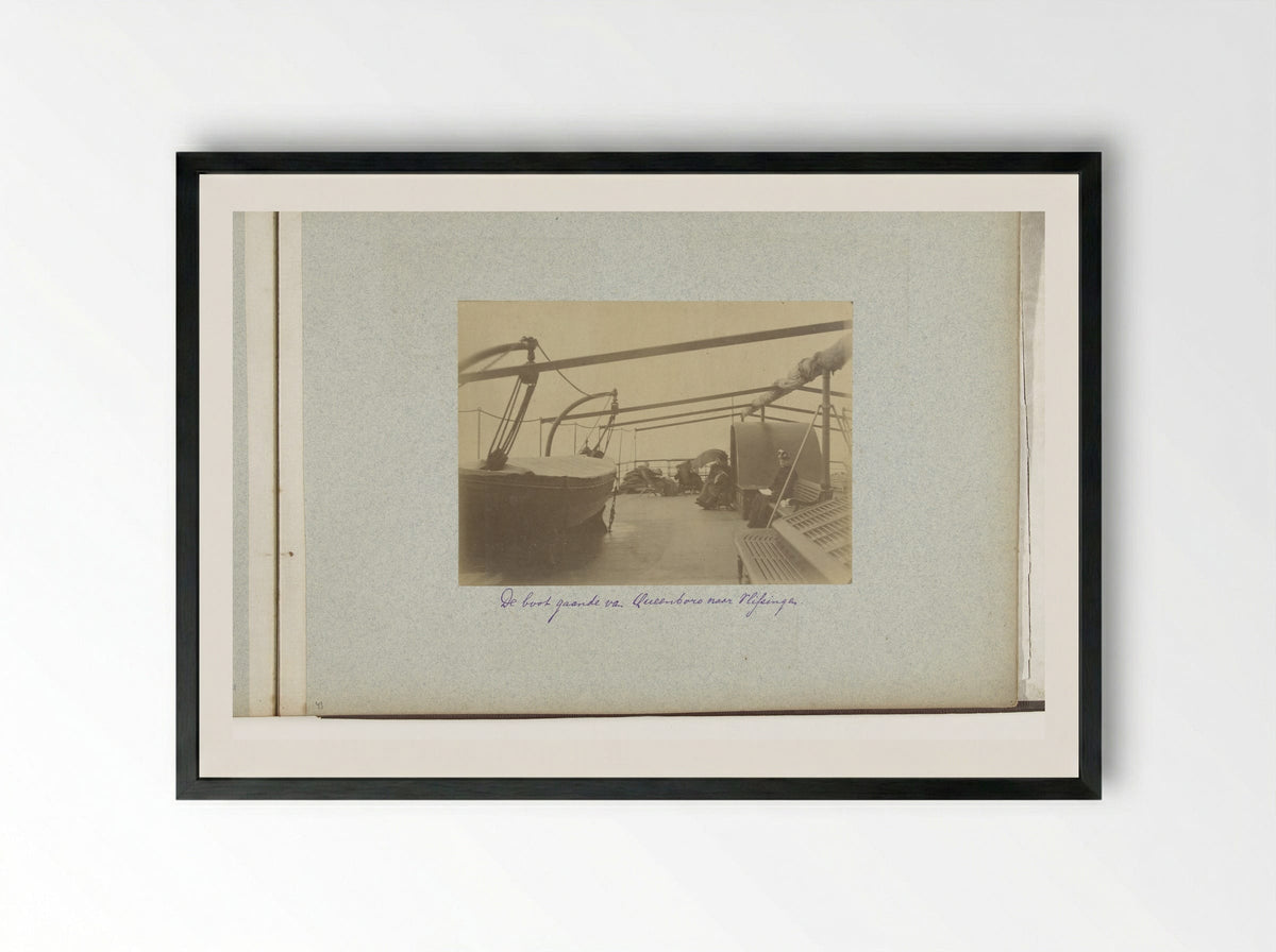 Dek van de boot tussen Queensborough en Vlissingen - Henry Pauw van Wieldrecht - Framed Print Black