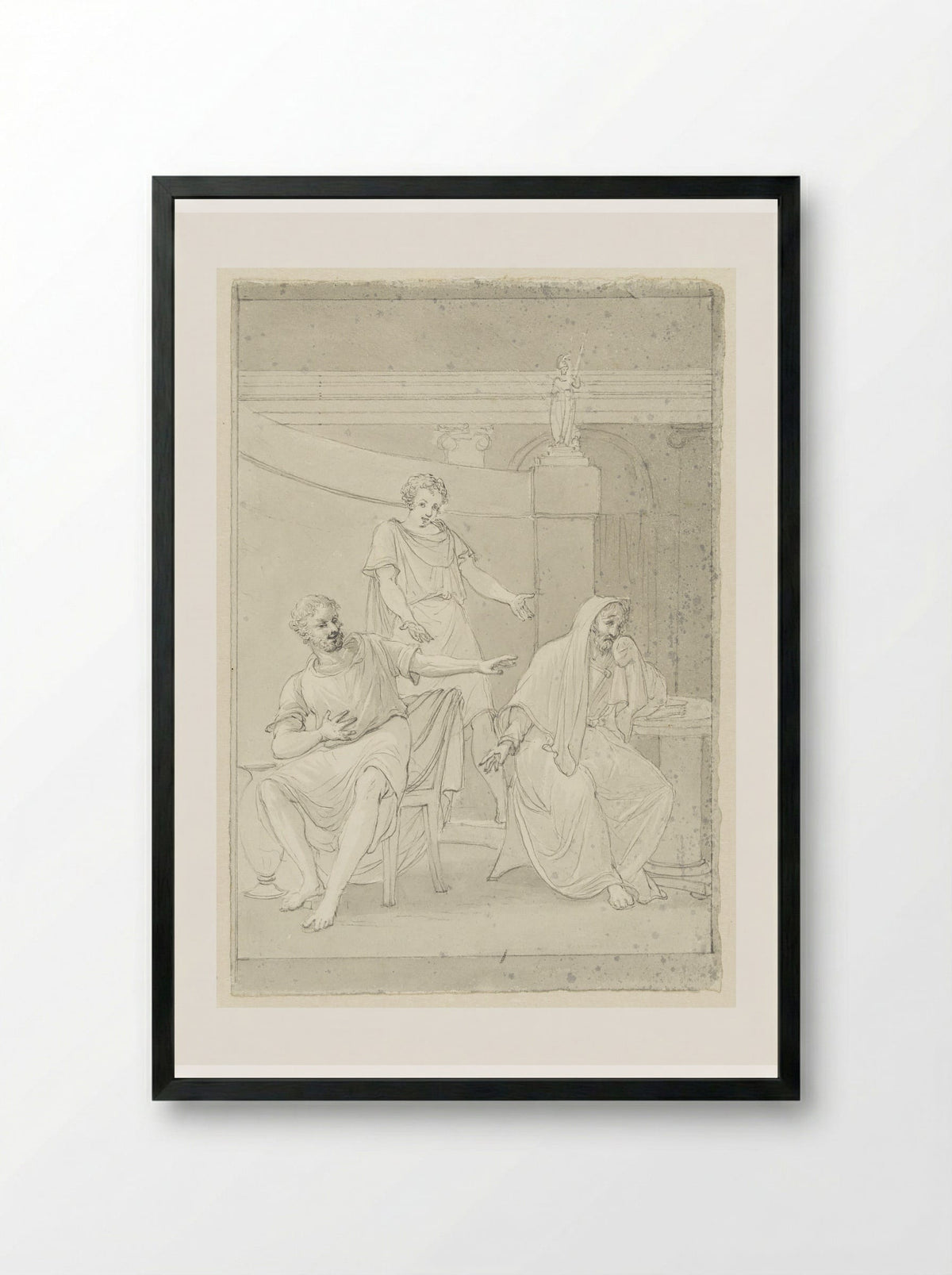 Democritus and Heraclitus - Pieter Bartholomeusz. Barbiers - Framed Print Black