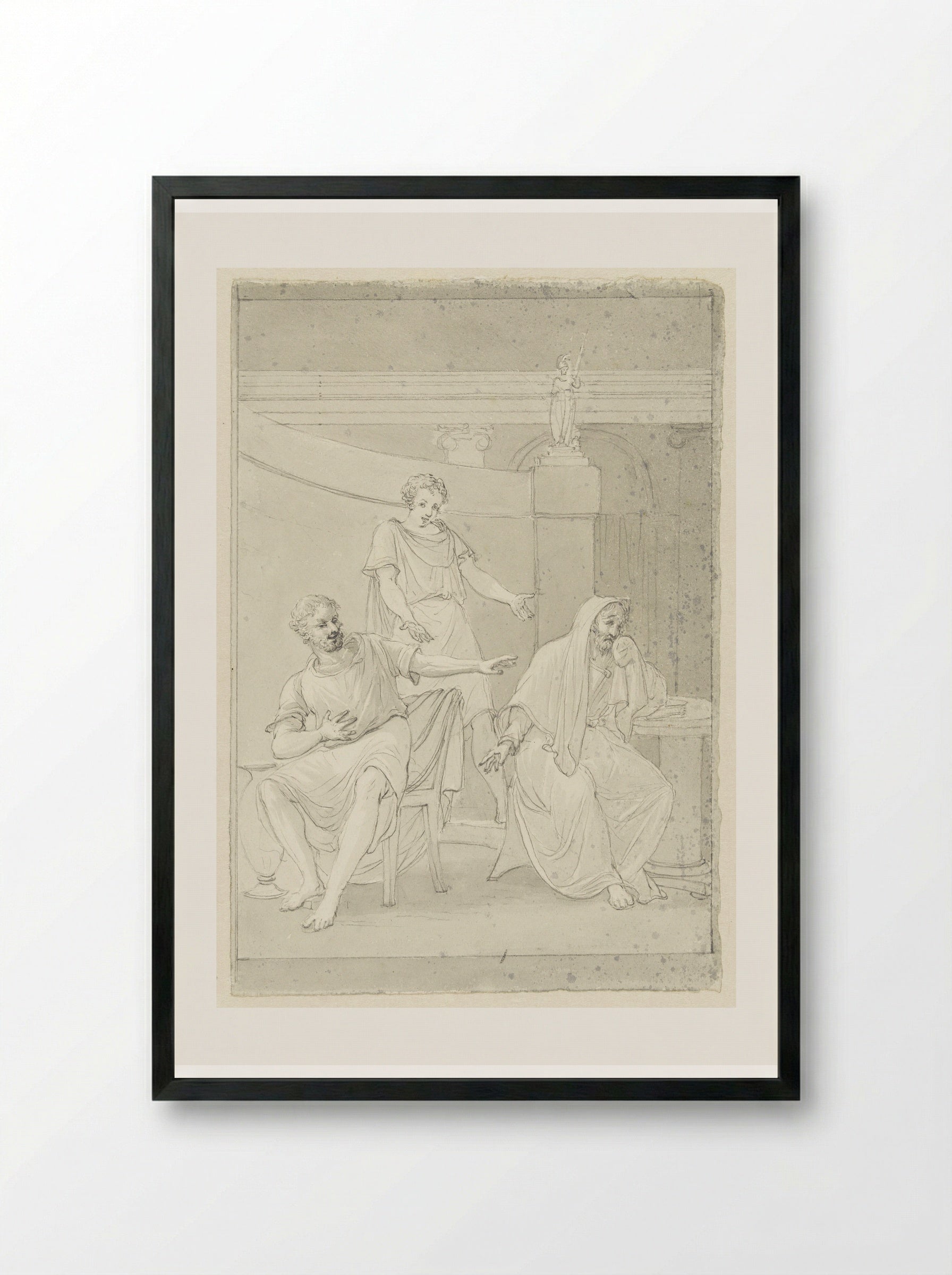 Democritus and Heraclitus - Pieter Bartholomeusz. Barbiers - Framed Print Black