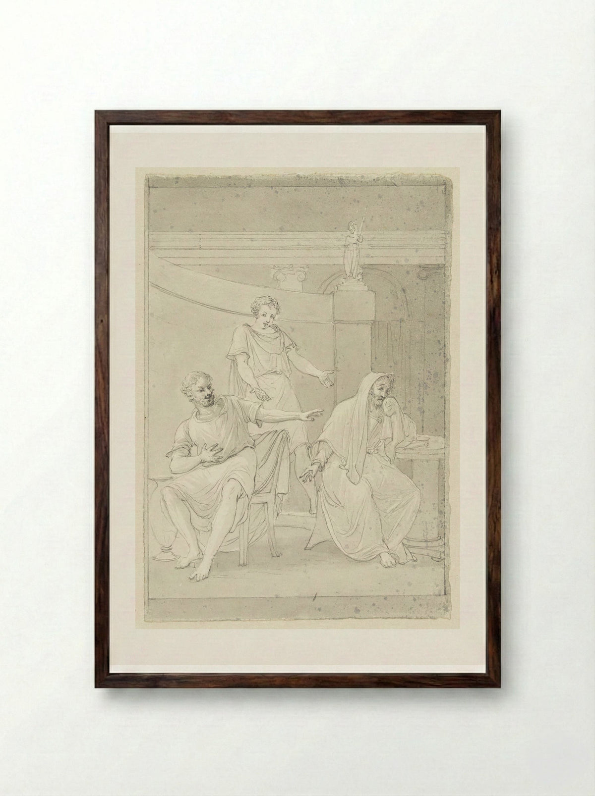 Democritus and Heraclitus - Pieter Bartholomeusz. Barbiers - Framed Print Dark Wood